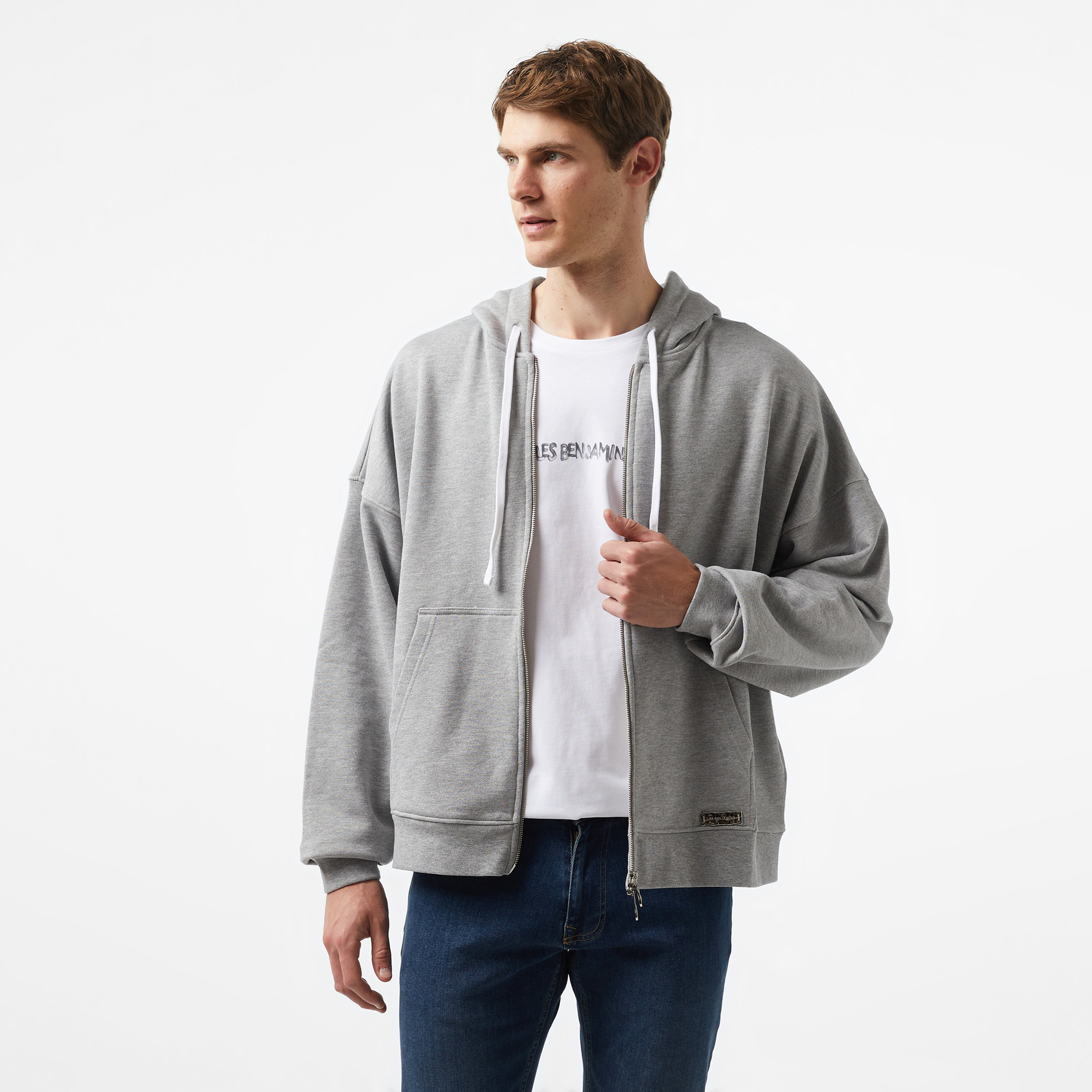 Les Benjamins 404 Erkek Gri Sweatshirt
