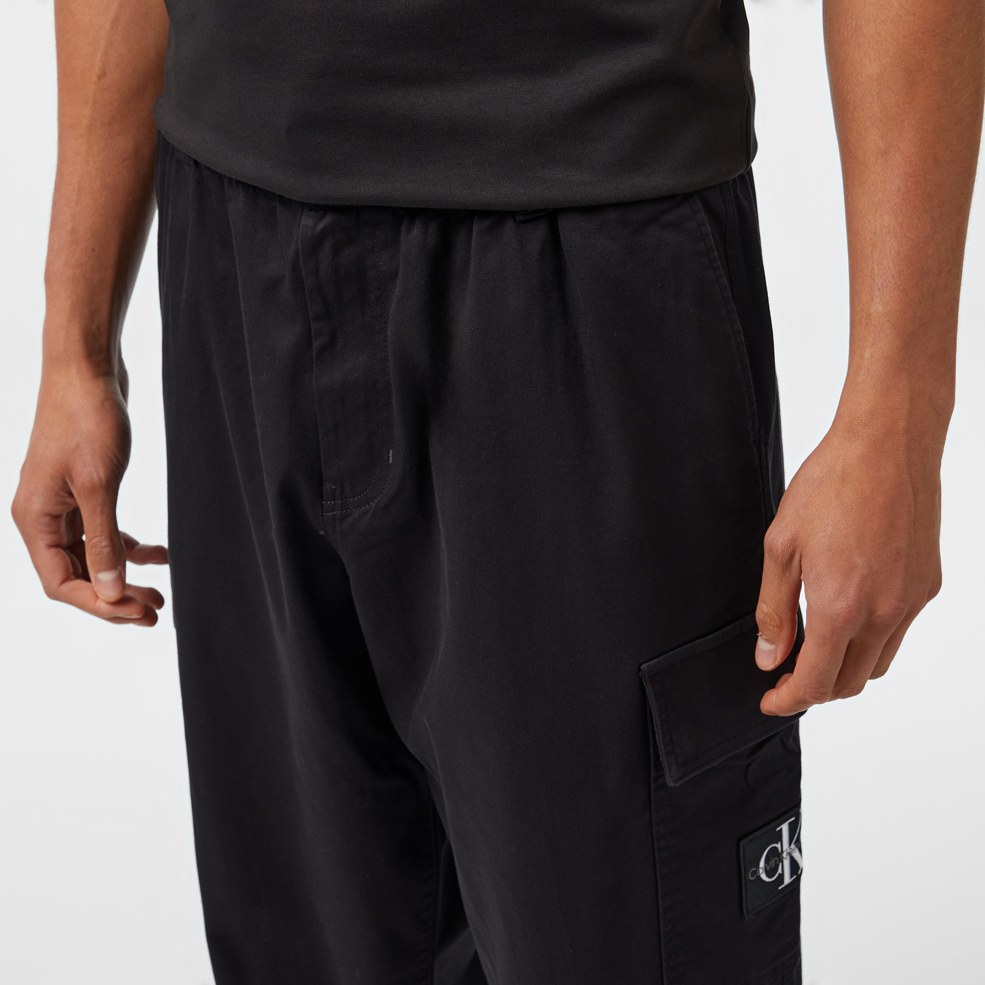 Calvin Klein Jeans Regular Straight Erkek Siyah Kargo Pantolon