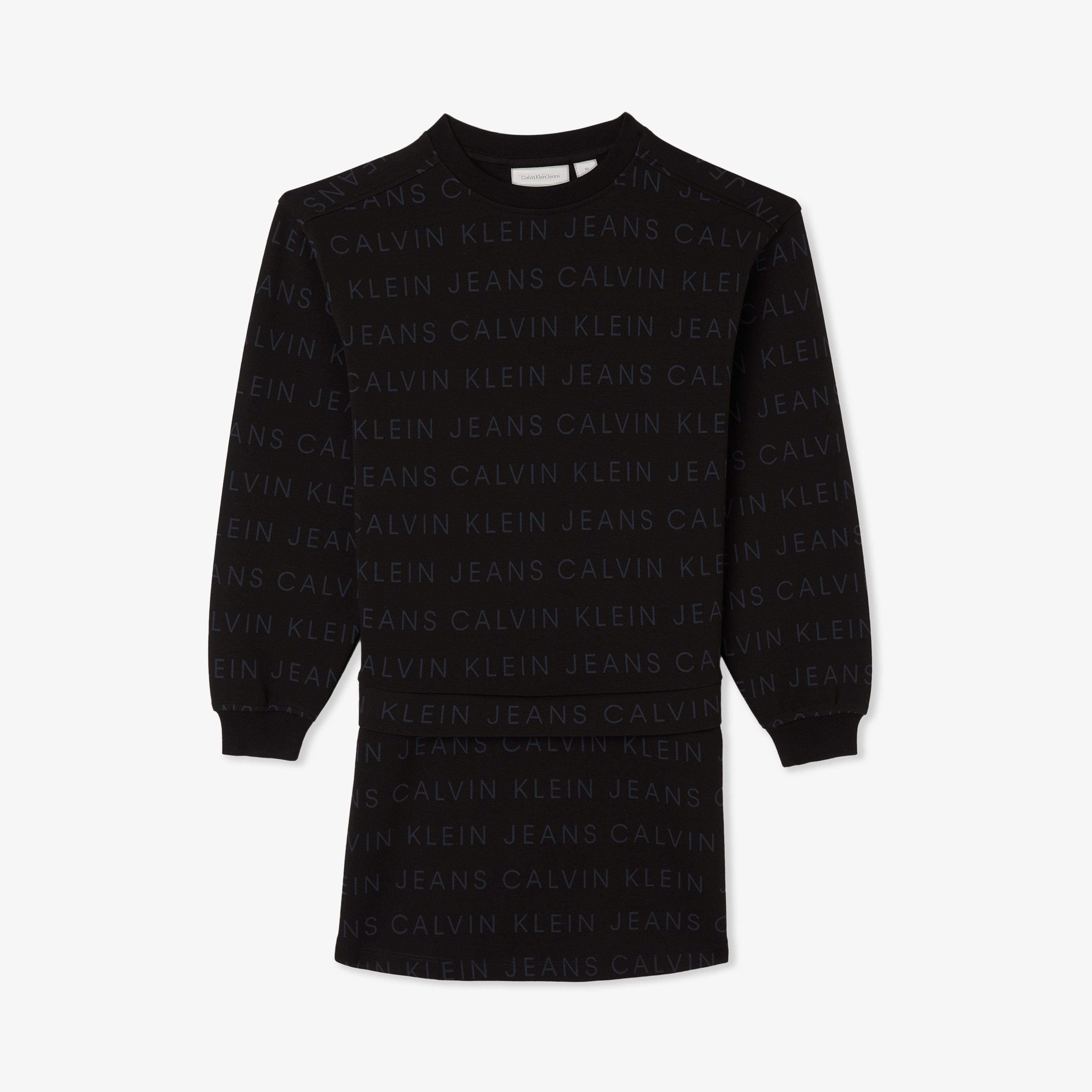 Calvin Klein Jeans Logo Aop Fleece Çocuk Siyah Elbise