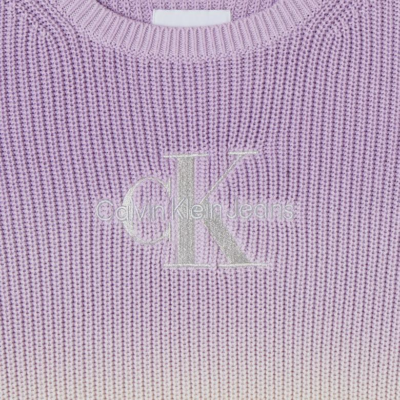 Calvin Klein Jeans Monogram Gradıent Çocuk Mor Kazak
