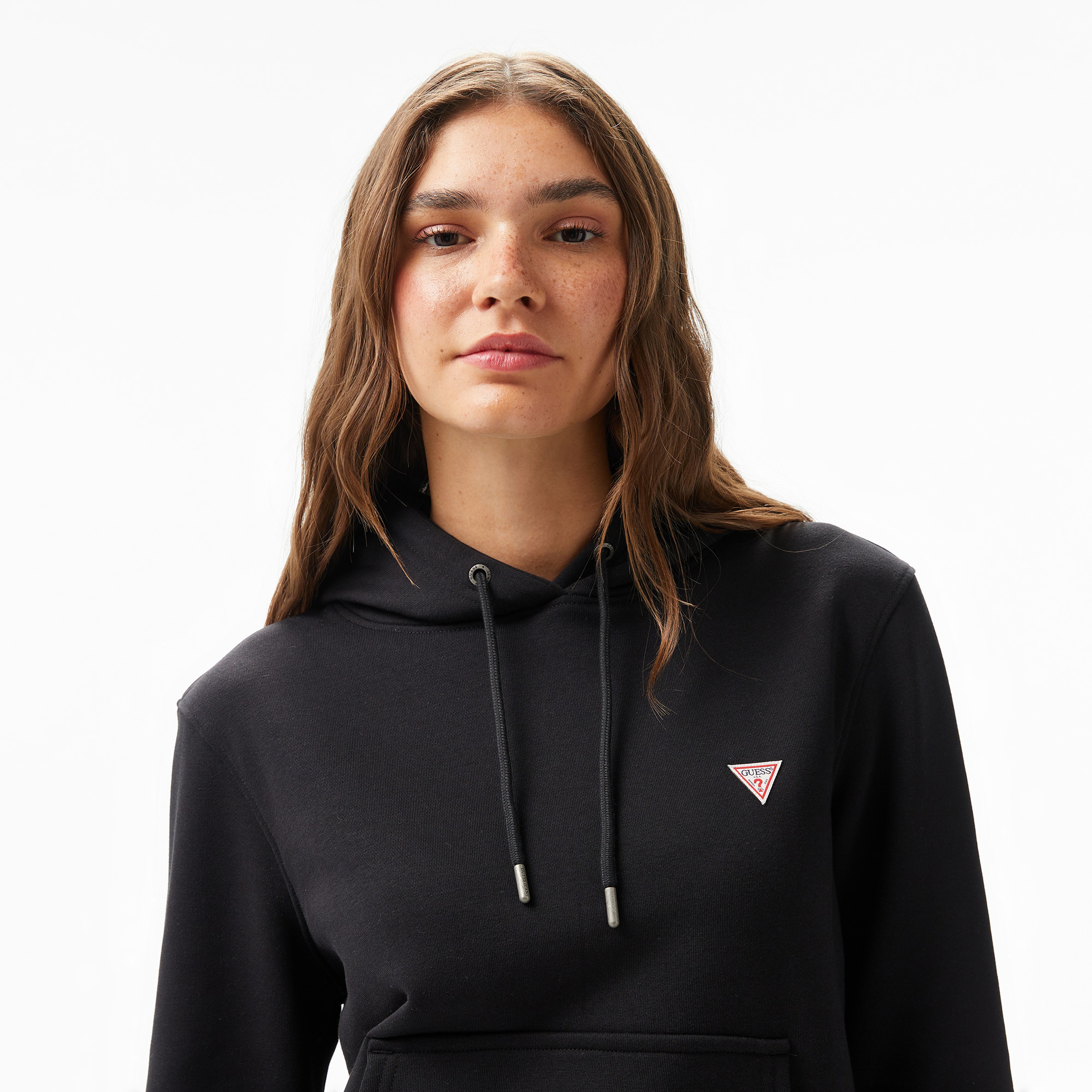 Guess Mini Organic Soft Fleece 350 Kadın Siyah Sweatshirt