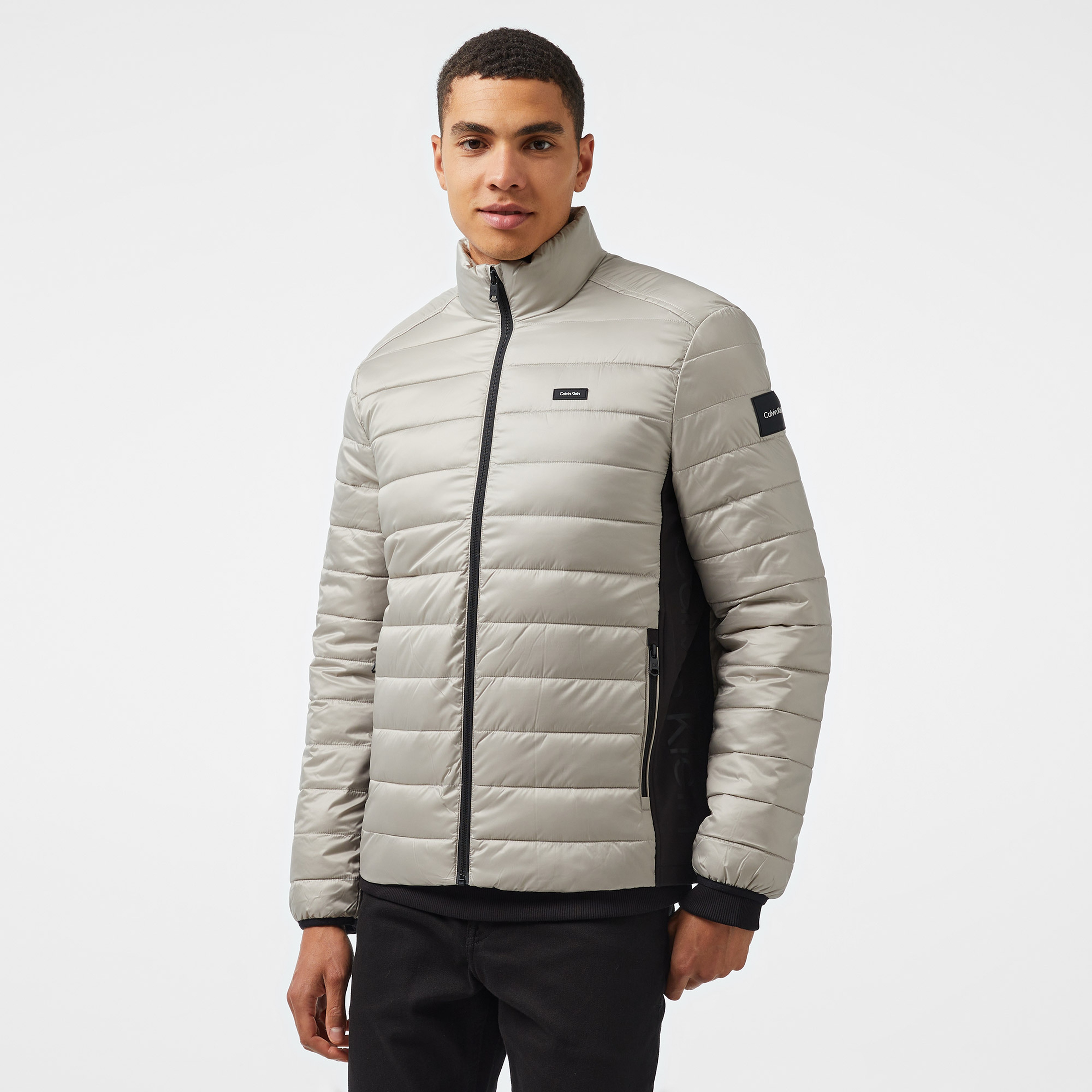 Calvin Klein Recycled Sıde Logo Erkek Gri Ceket