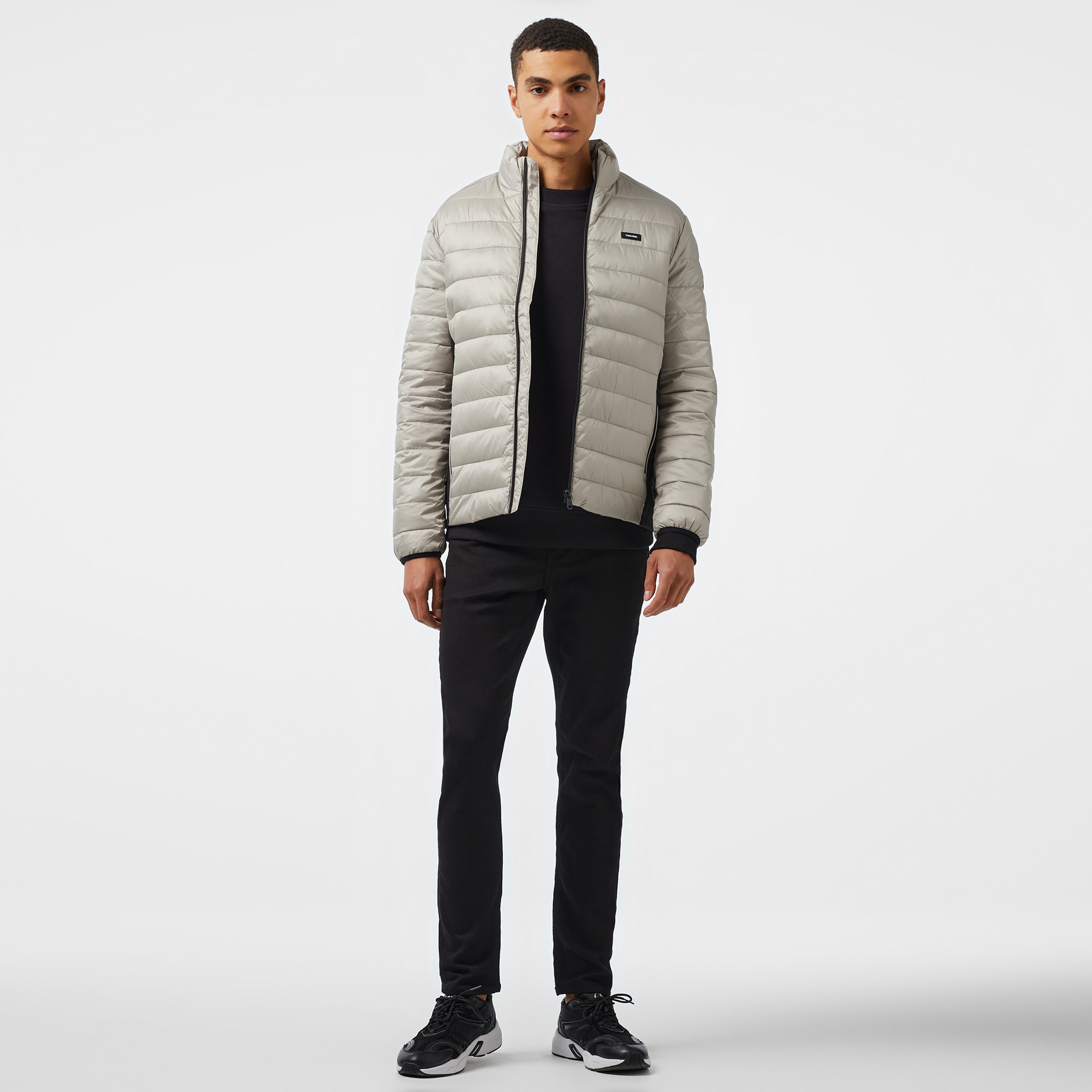 Calvin Klein Recycled Sıde Logo Erkek Gri Ceket