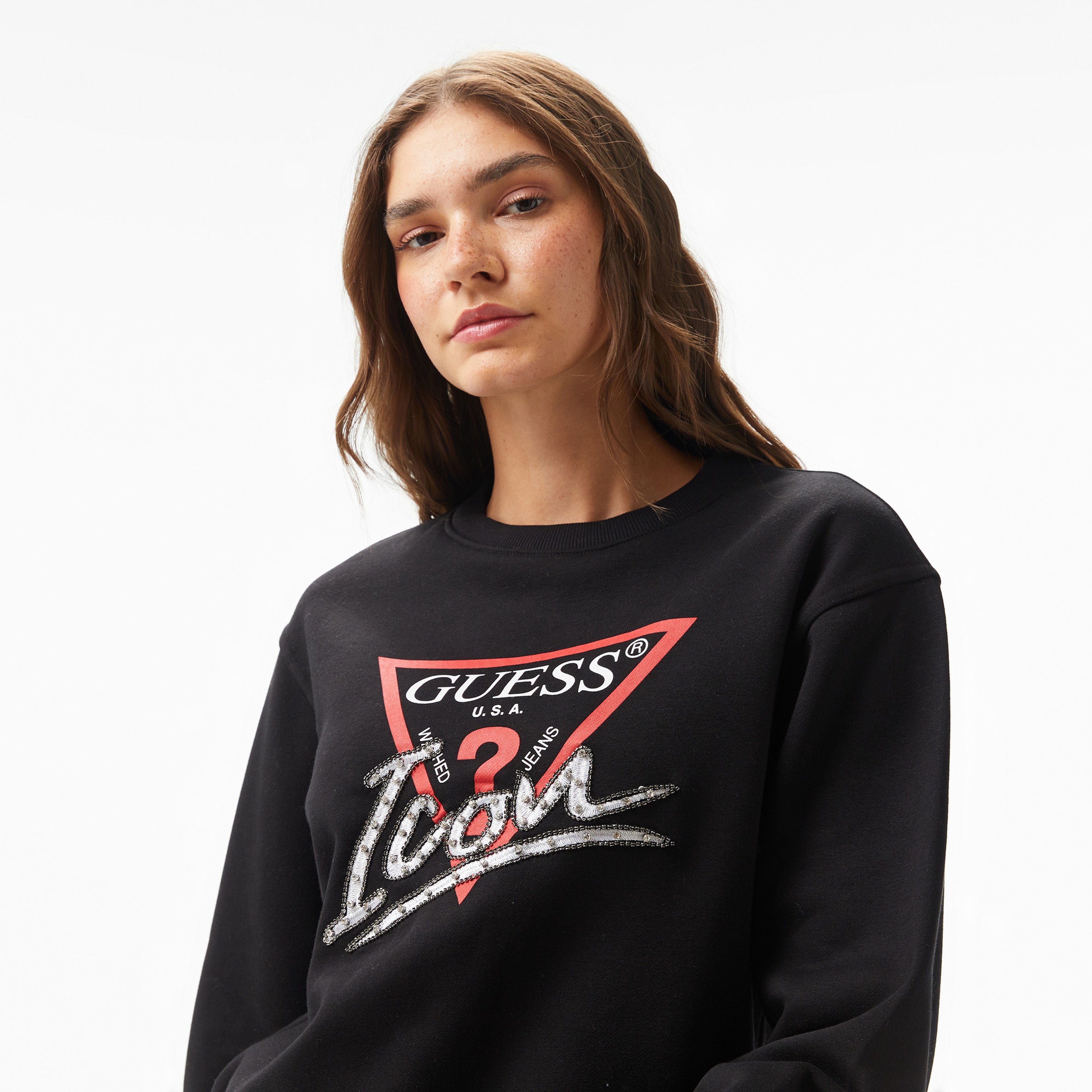Guess Kadın Siyah Sweatshirt