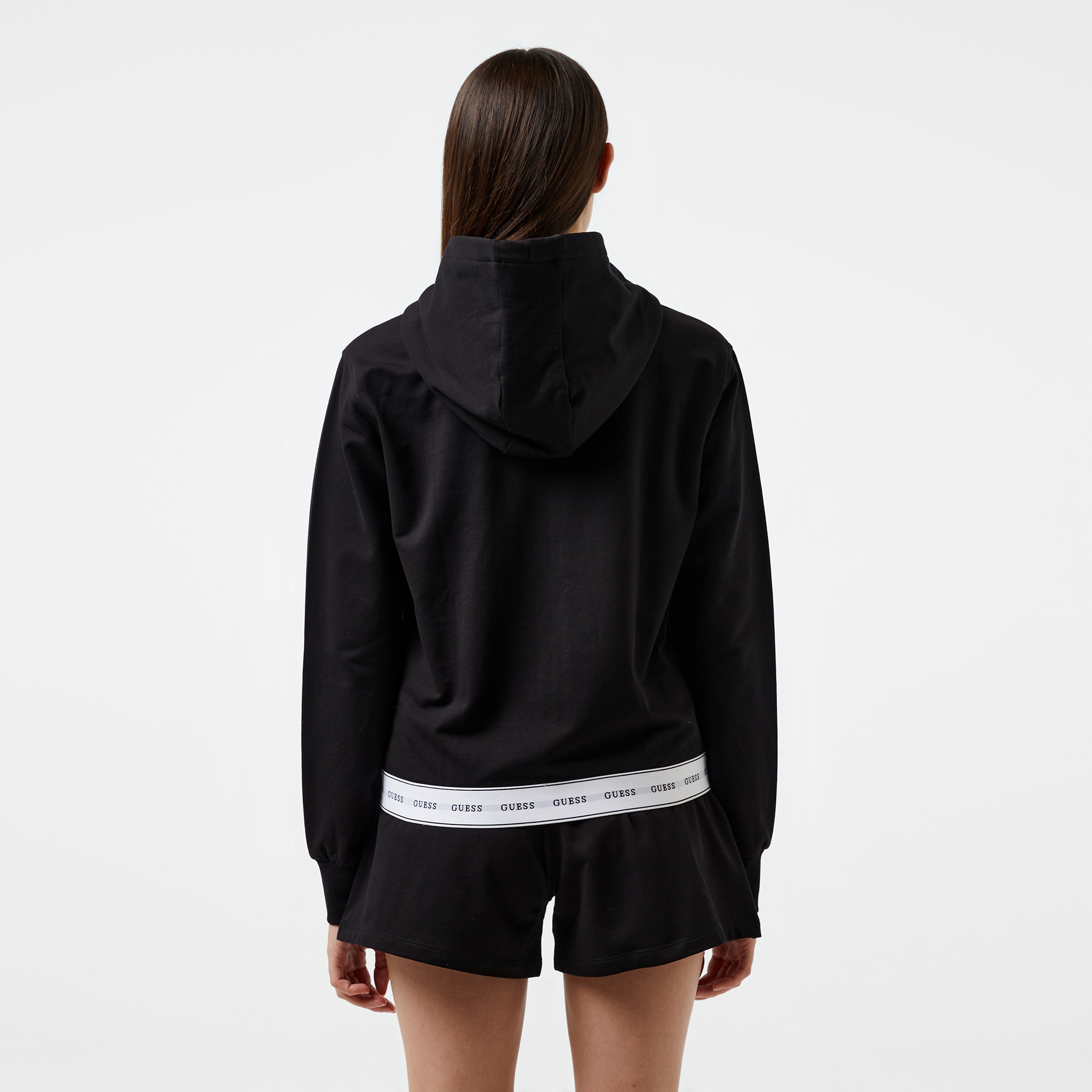 Guess Carrie Zip Org. Co Cozy Fleece 250 Kadın Siyah Pijama Üstü