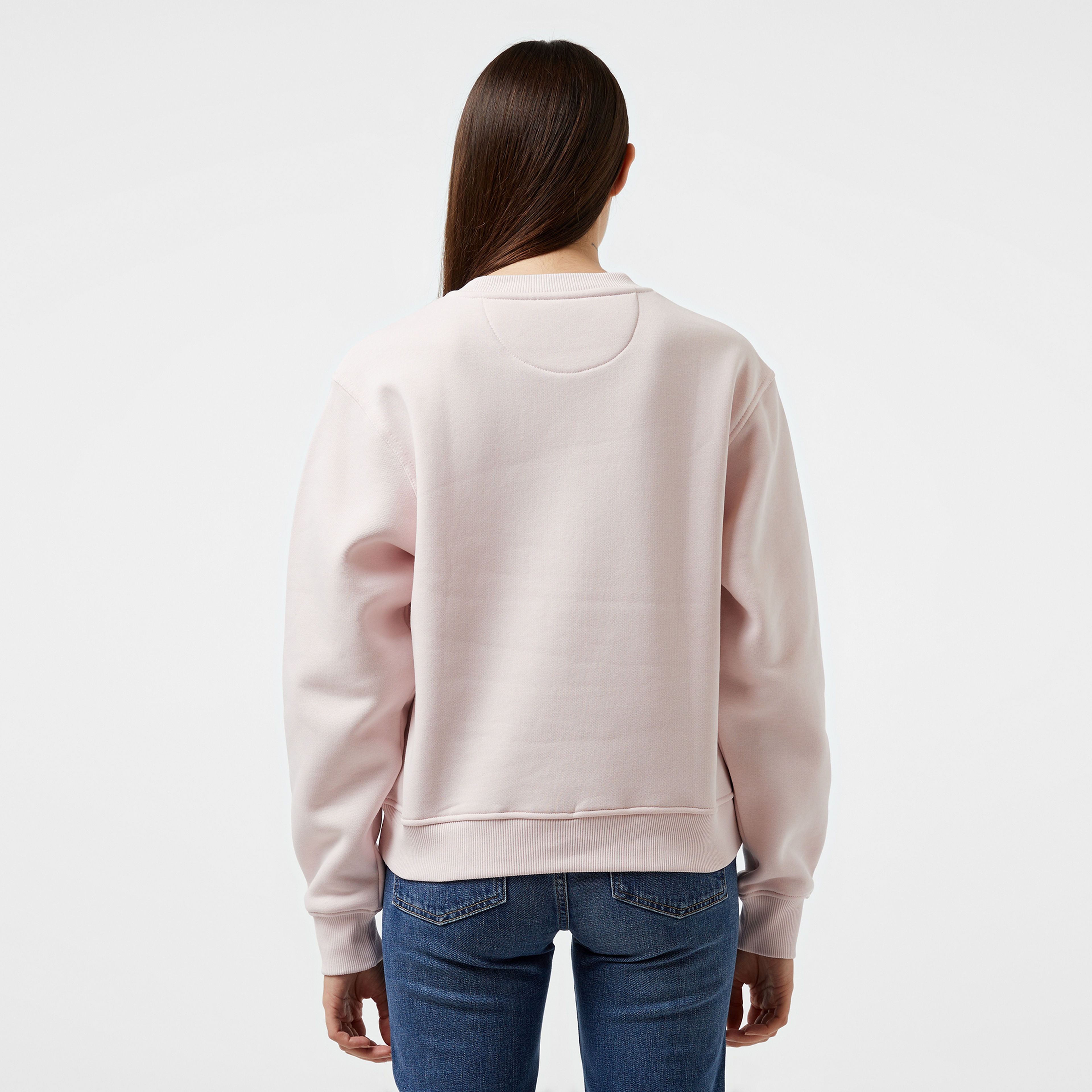 Guess Triangle Eco Sleek Cotton Fleece Kadın Pembe Sweatshirt