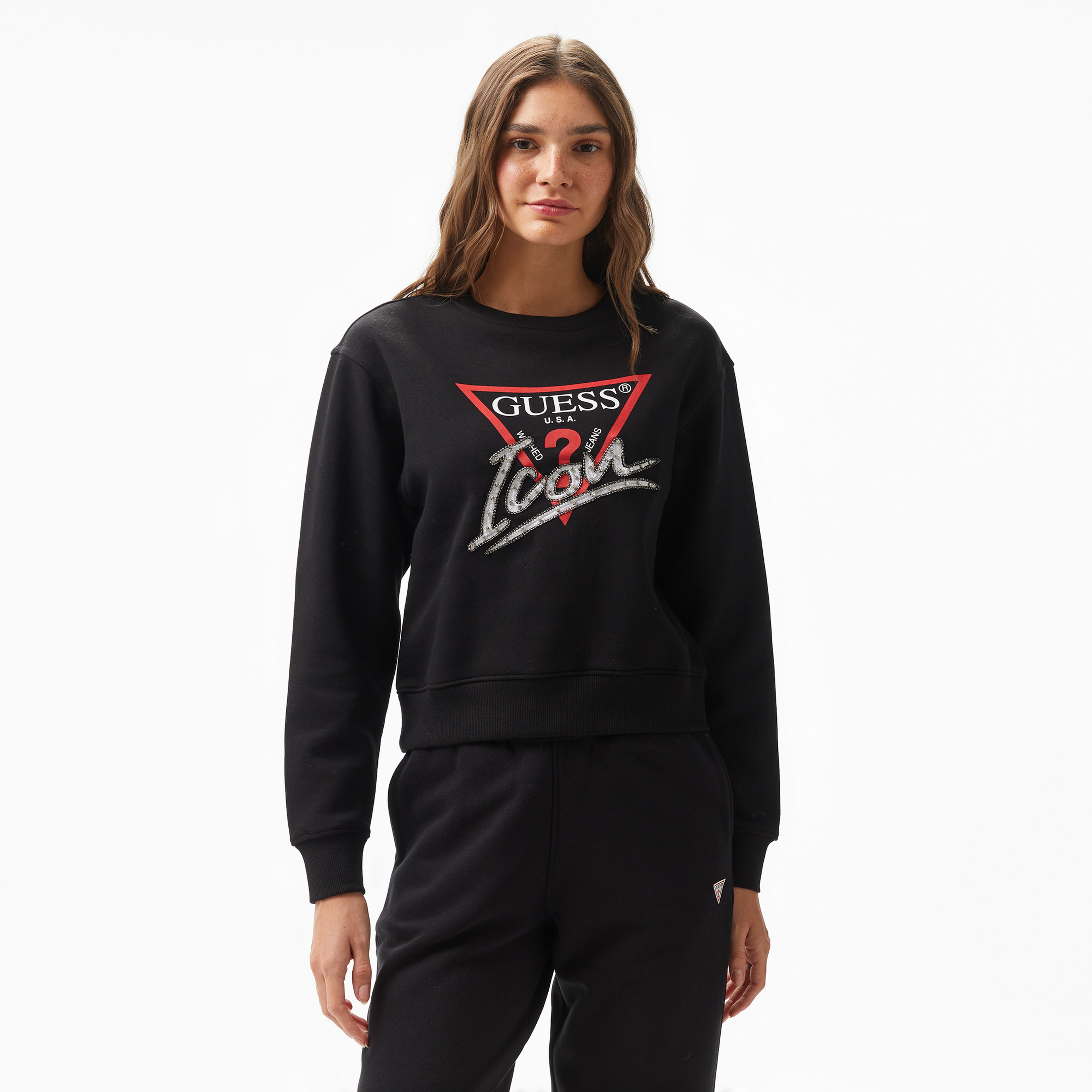 Guess Kadın Siyah Sweatshirt