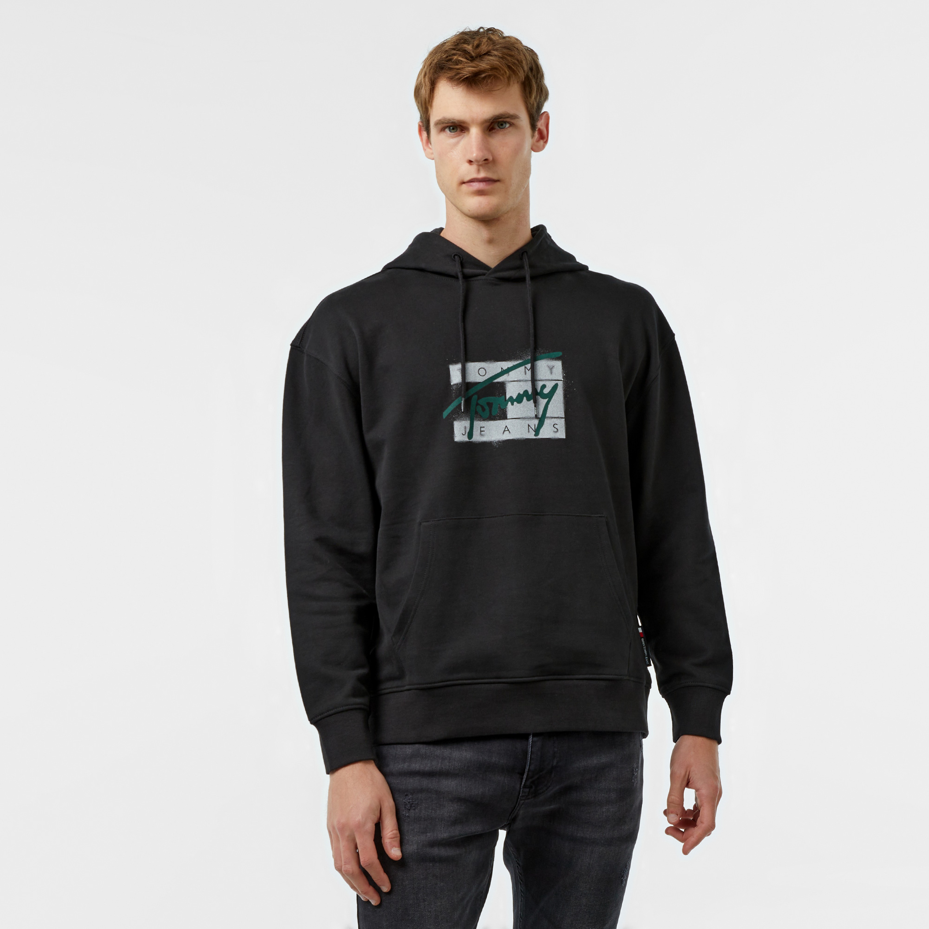 Tommy Jeans Rlx Graffiti Signature Erkek Siyah Sweatshirt