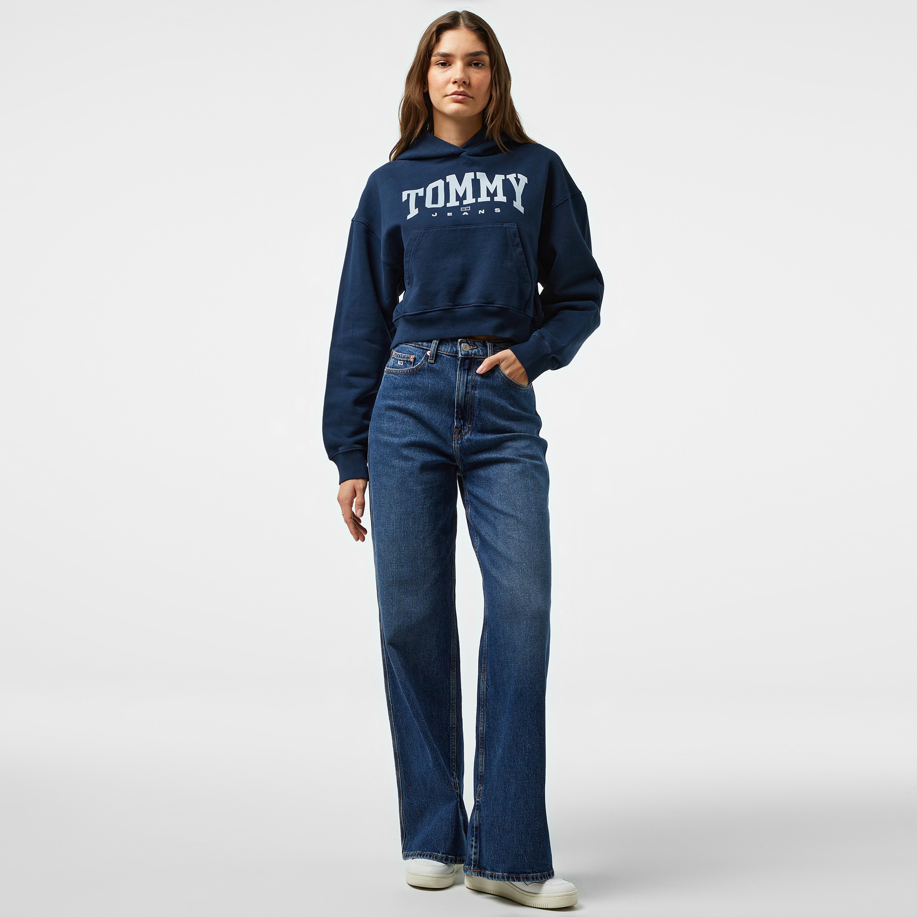 Tommy Jeans Kadın Mavi Sweatshirt