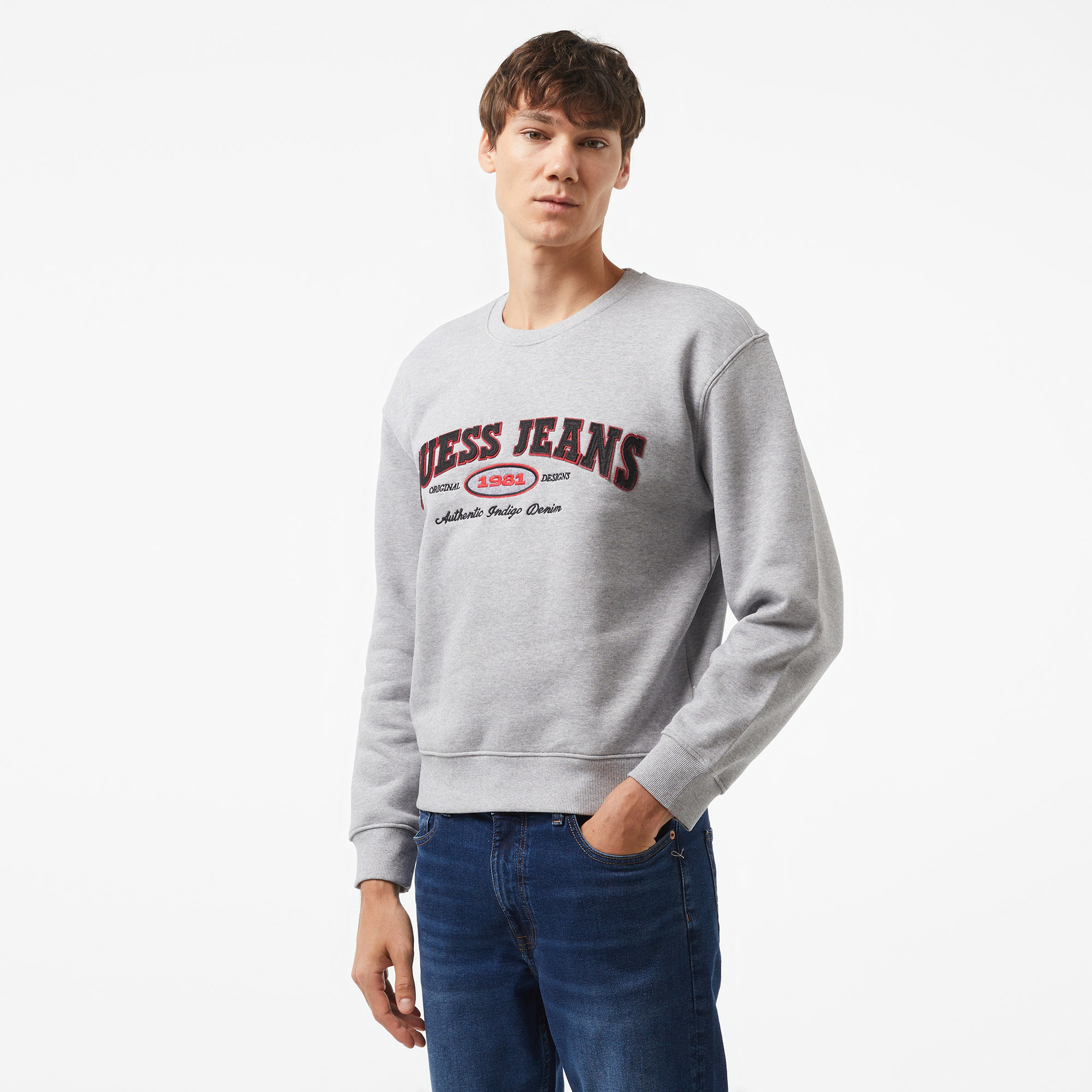 Guess Original Organic 365 Erkek Mavi Sweatshirt