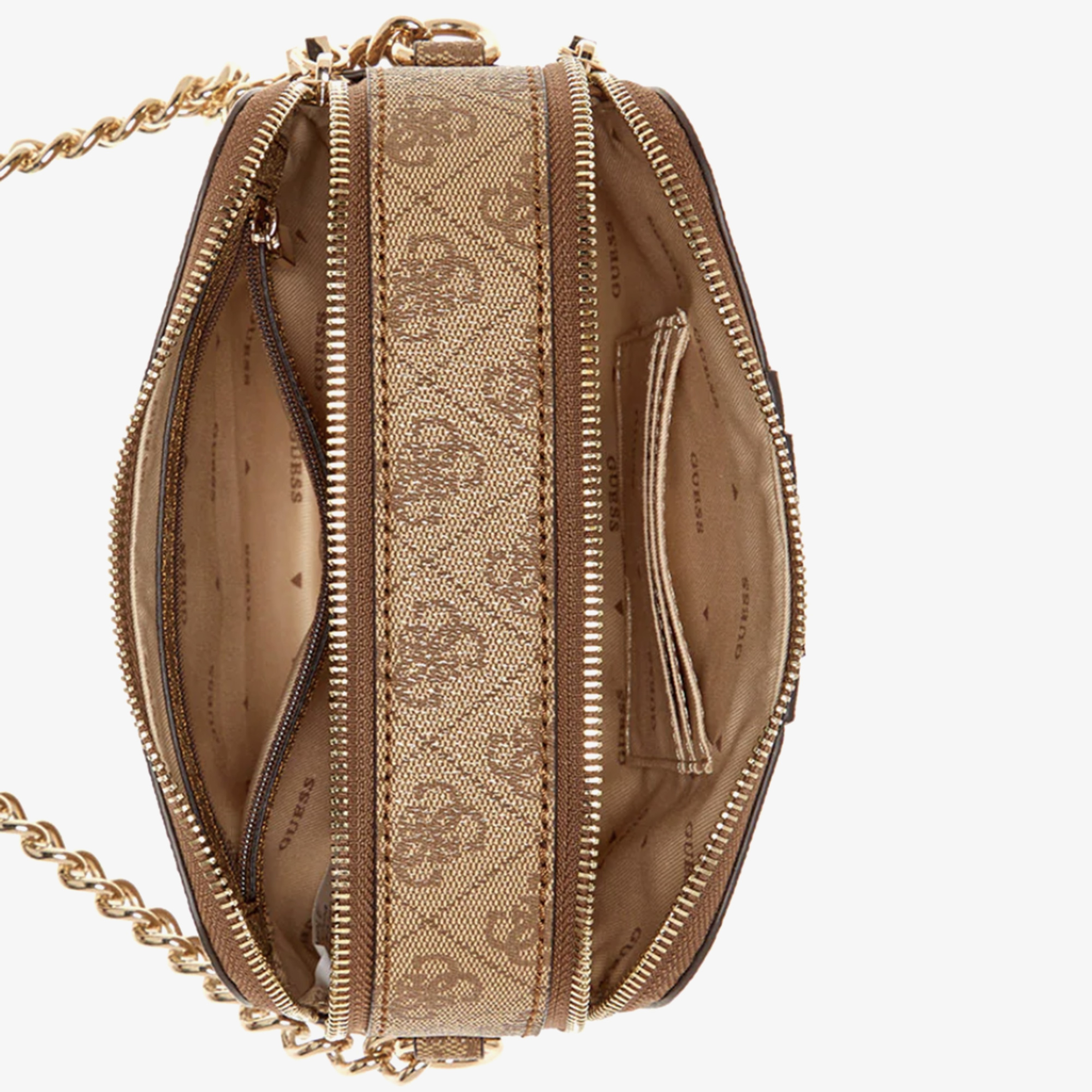 Guess Mini Slin Noreen Camera Crossbody Kadın Kahverengi Çapraz Askılı Çanta