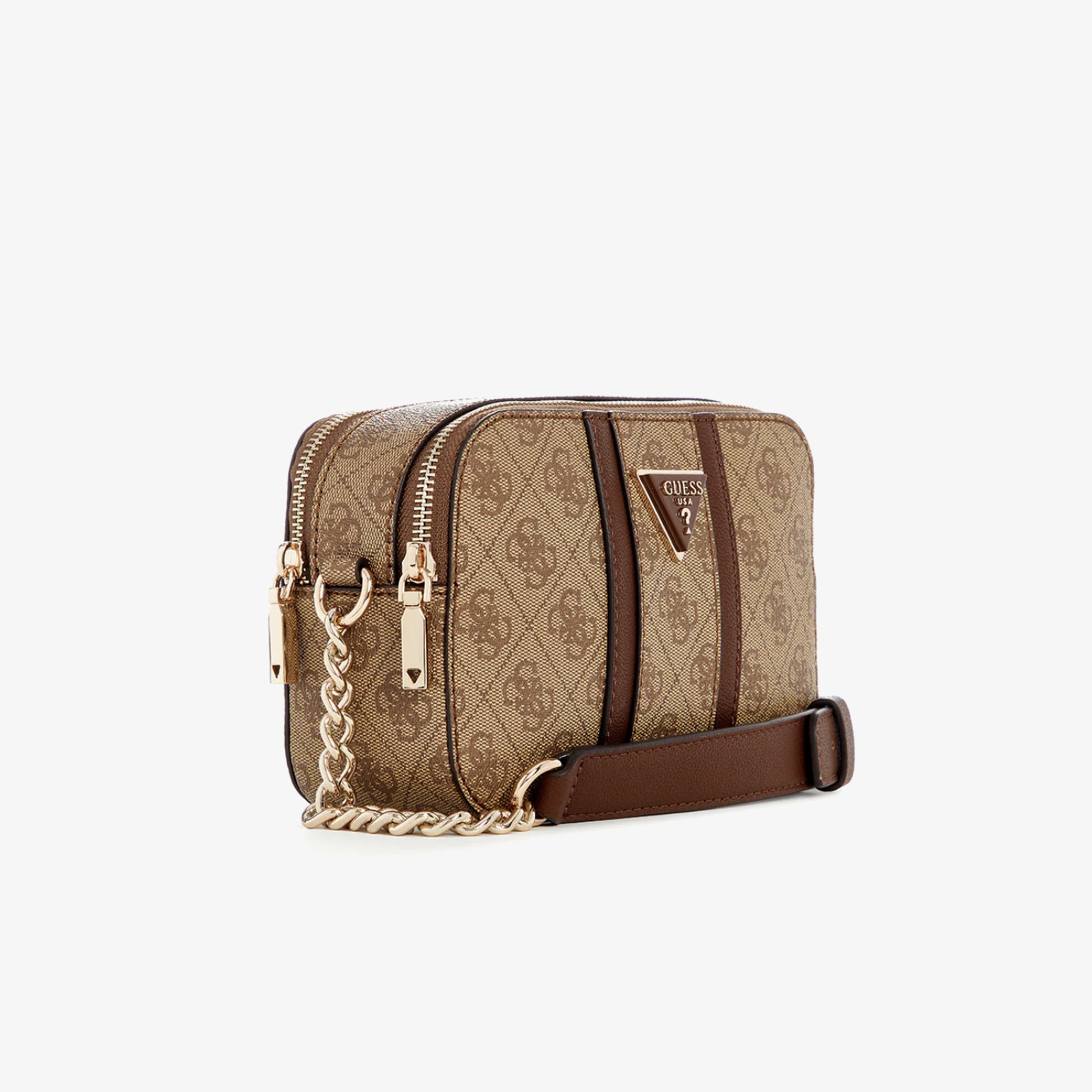 Guess Mini Slin Noreen Camera Crossbody Kadın Kahverengi Çapraz Askılı Çanta