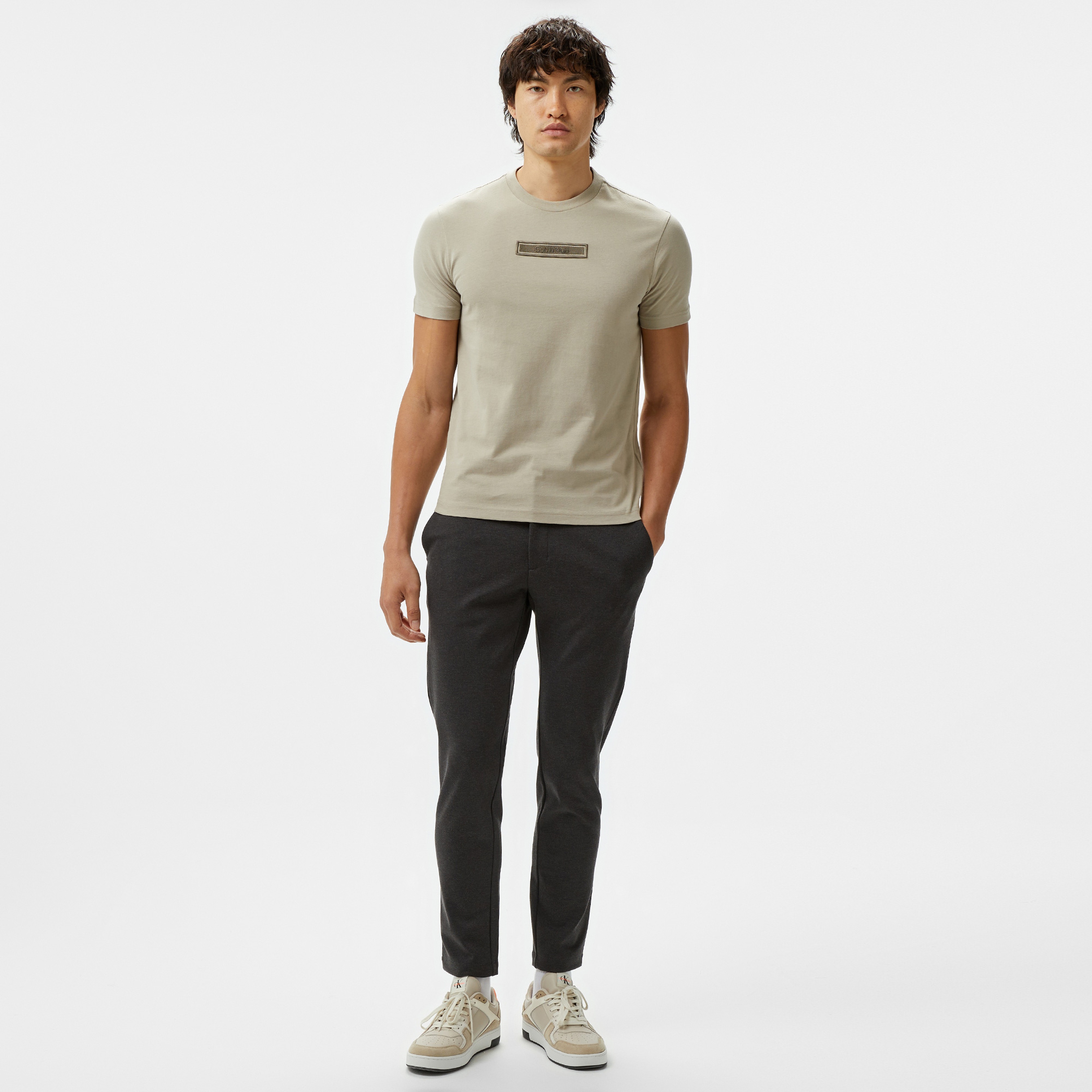 Calvin Klein Comfort Knit Tapered Erkek Gri Pantolon