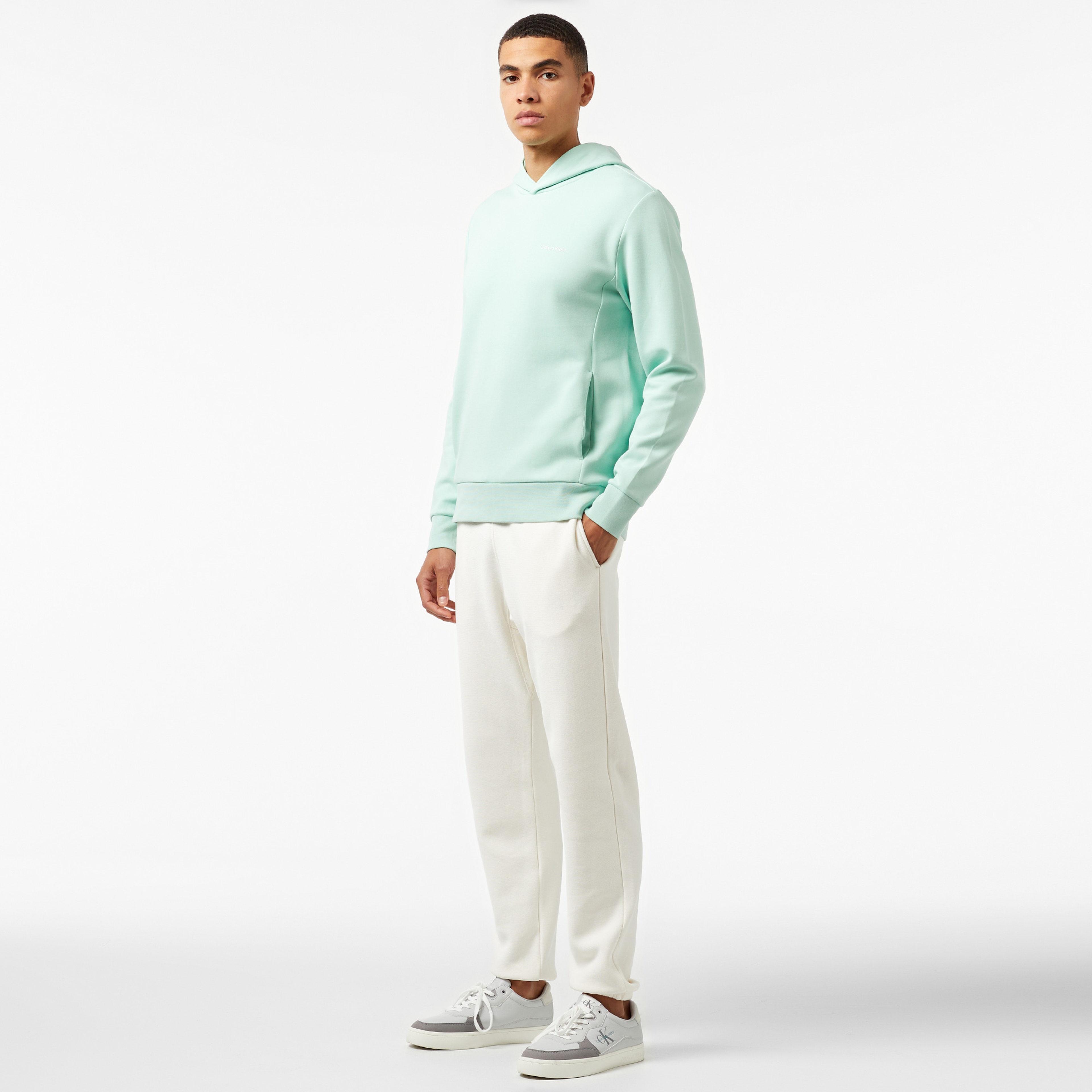 Calvin Klein Micro Logo Repreve Erkek Yeşil Hoodie