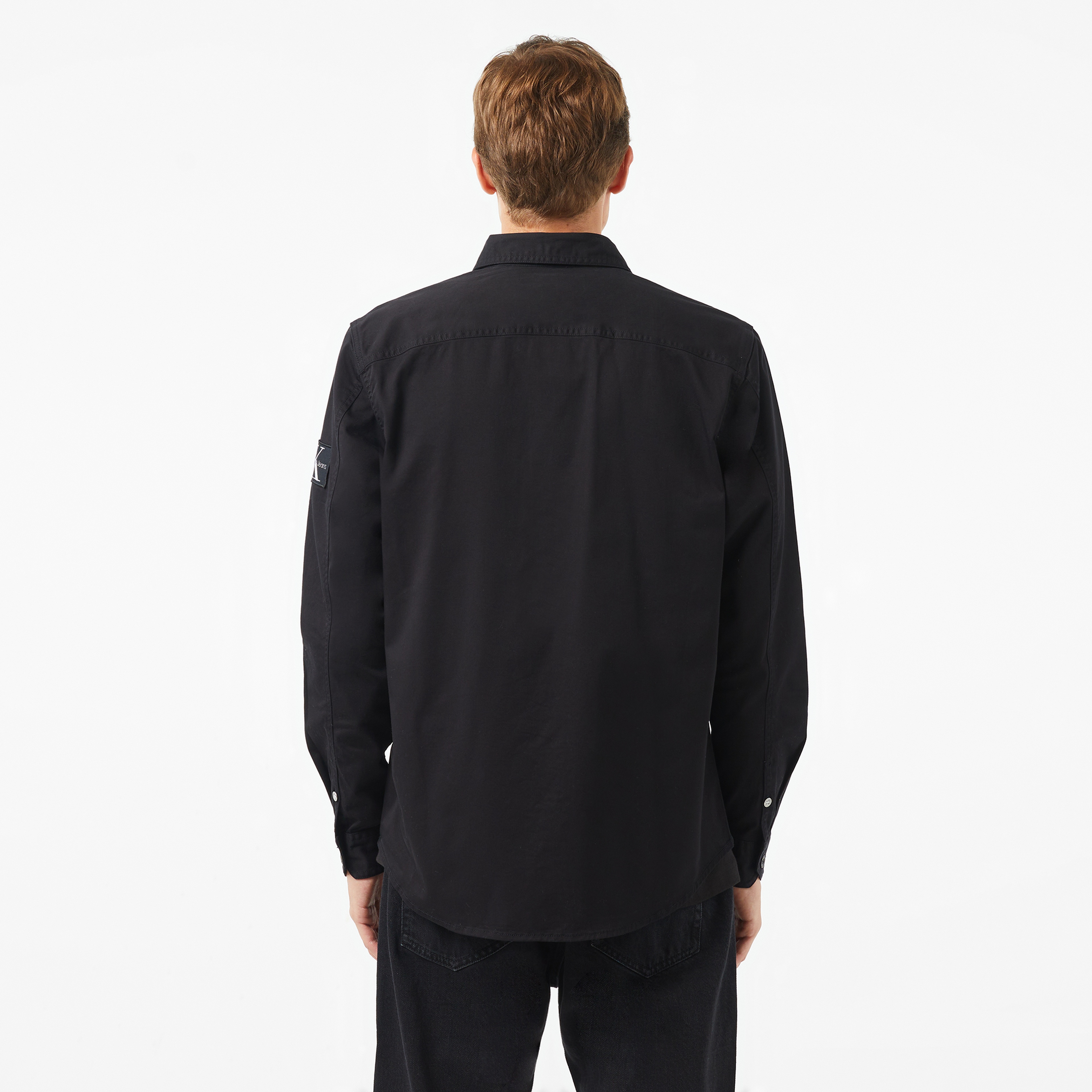 Calvin Klein Jeans Monologo Badge Relaxed Erkek Siyah Gömlek