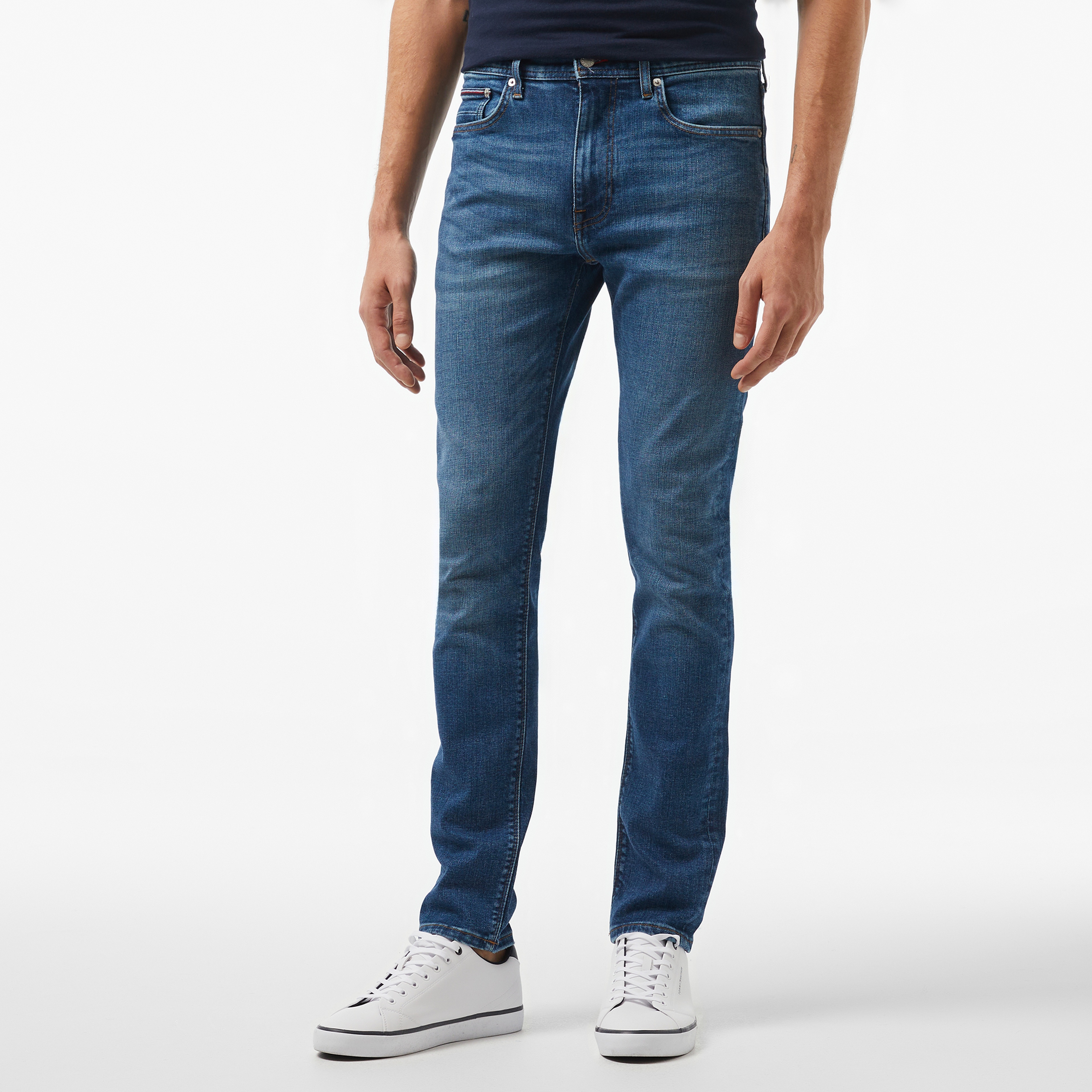 Tommy Hilfiger Slim Bleecker Cross Blue Erkek Lacivert Jean