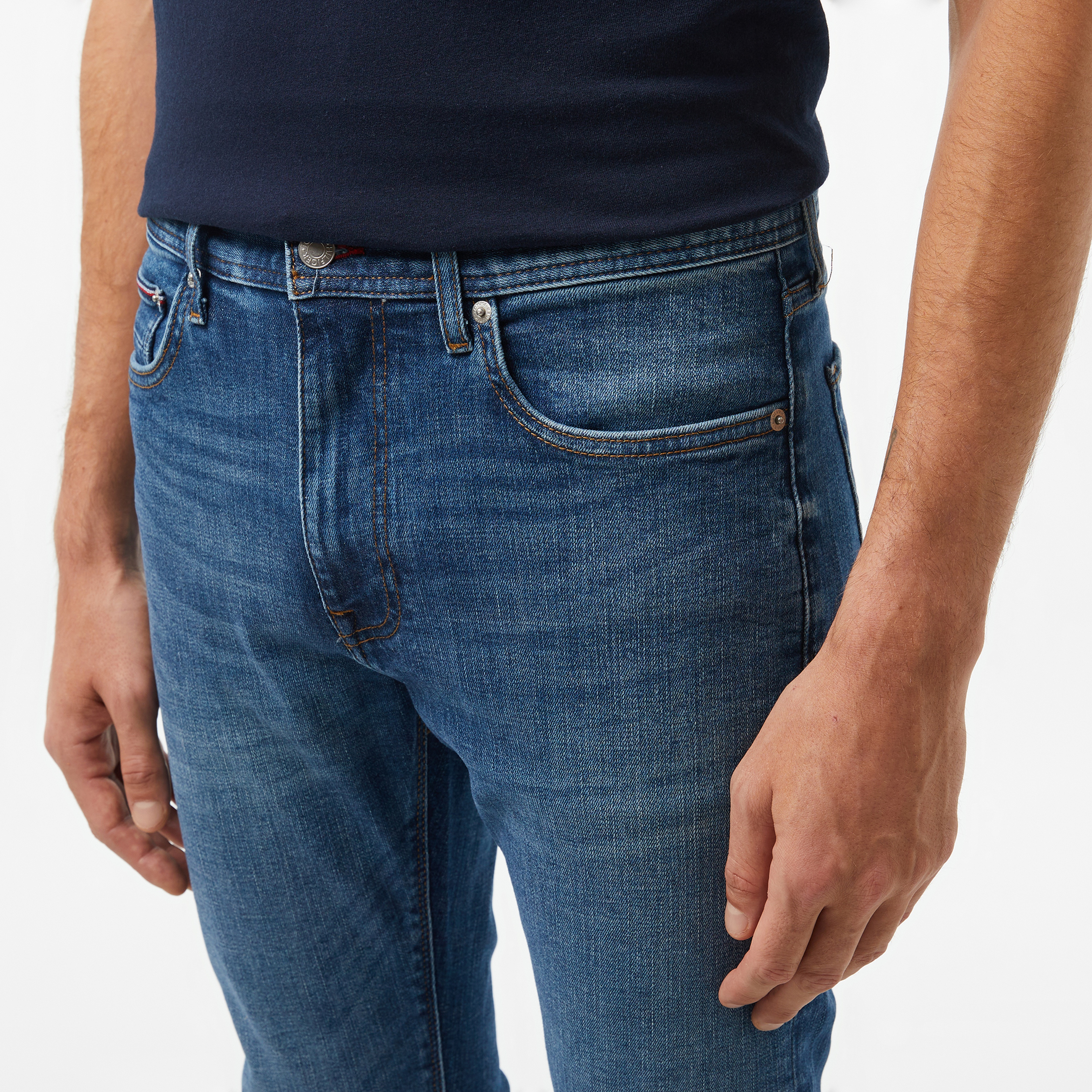 Tommy Hilfiger Slim Bleecker Cross Blue Erkek Lacivert Jean