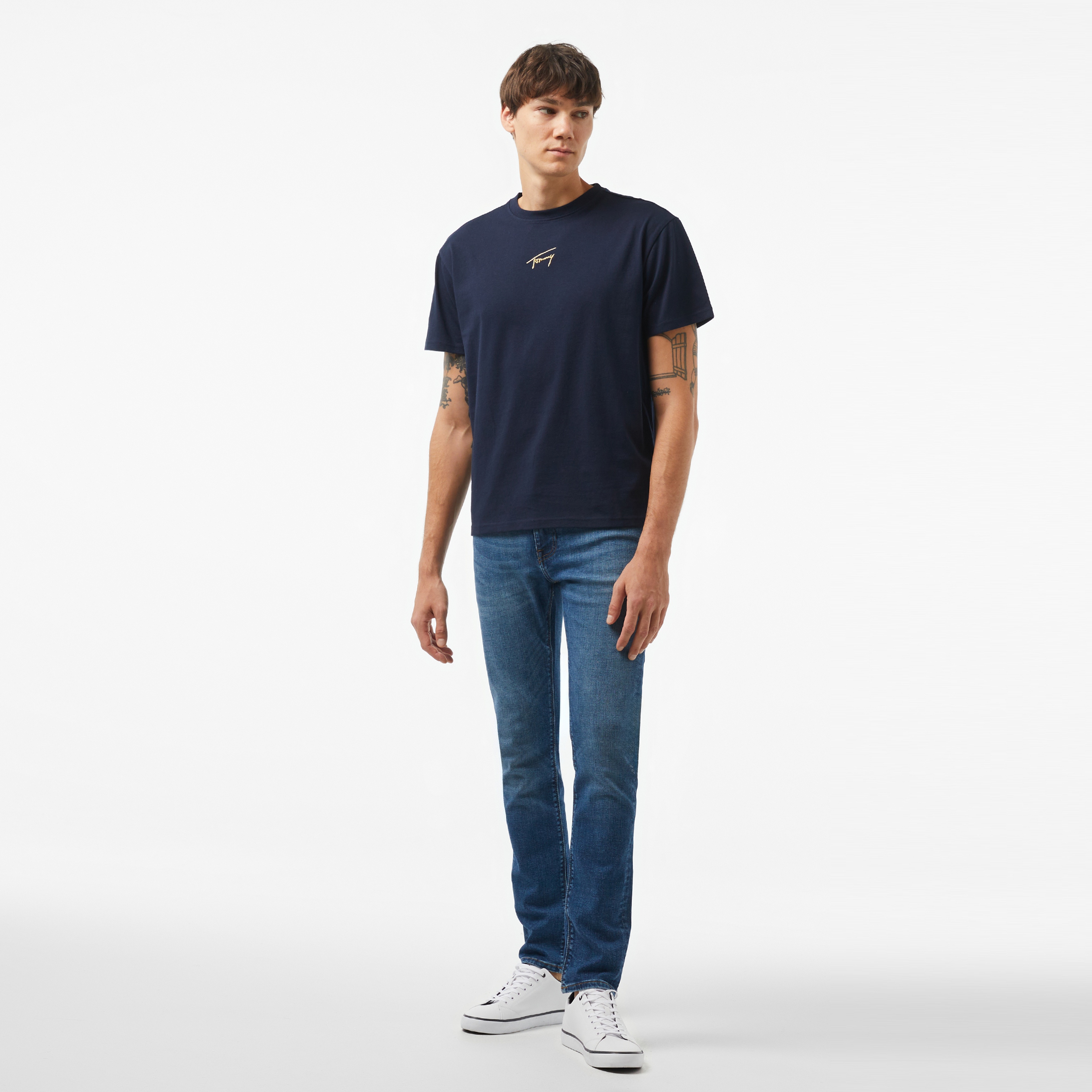 Tommy Hilfiger Slim Bleecker Cross Blue Erkek Lacivert Jean