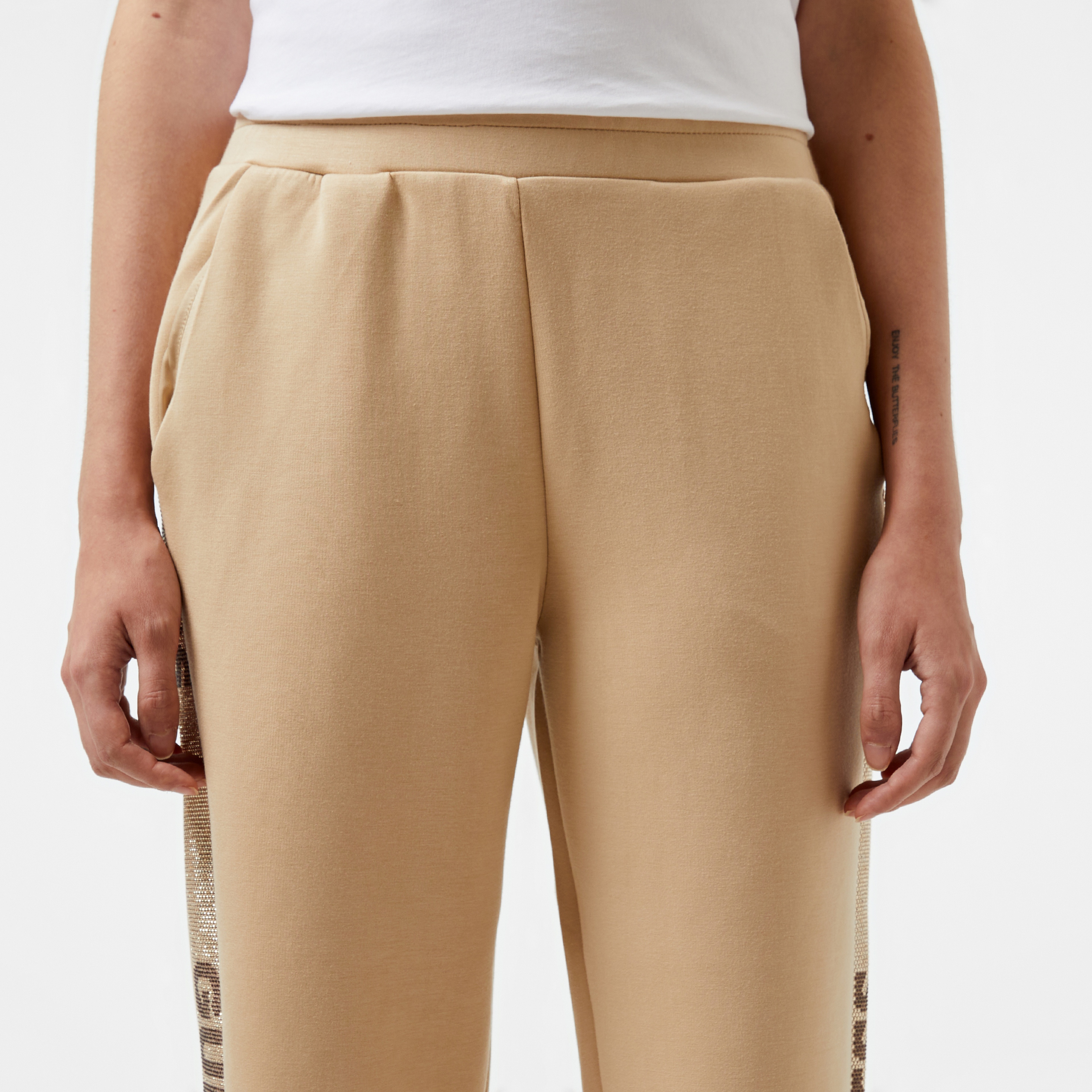 Guess Studs Logo Visce Scuba 370 Kadın Kahverengi Eşofman Altı