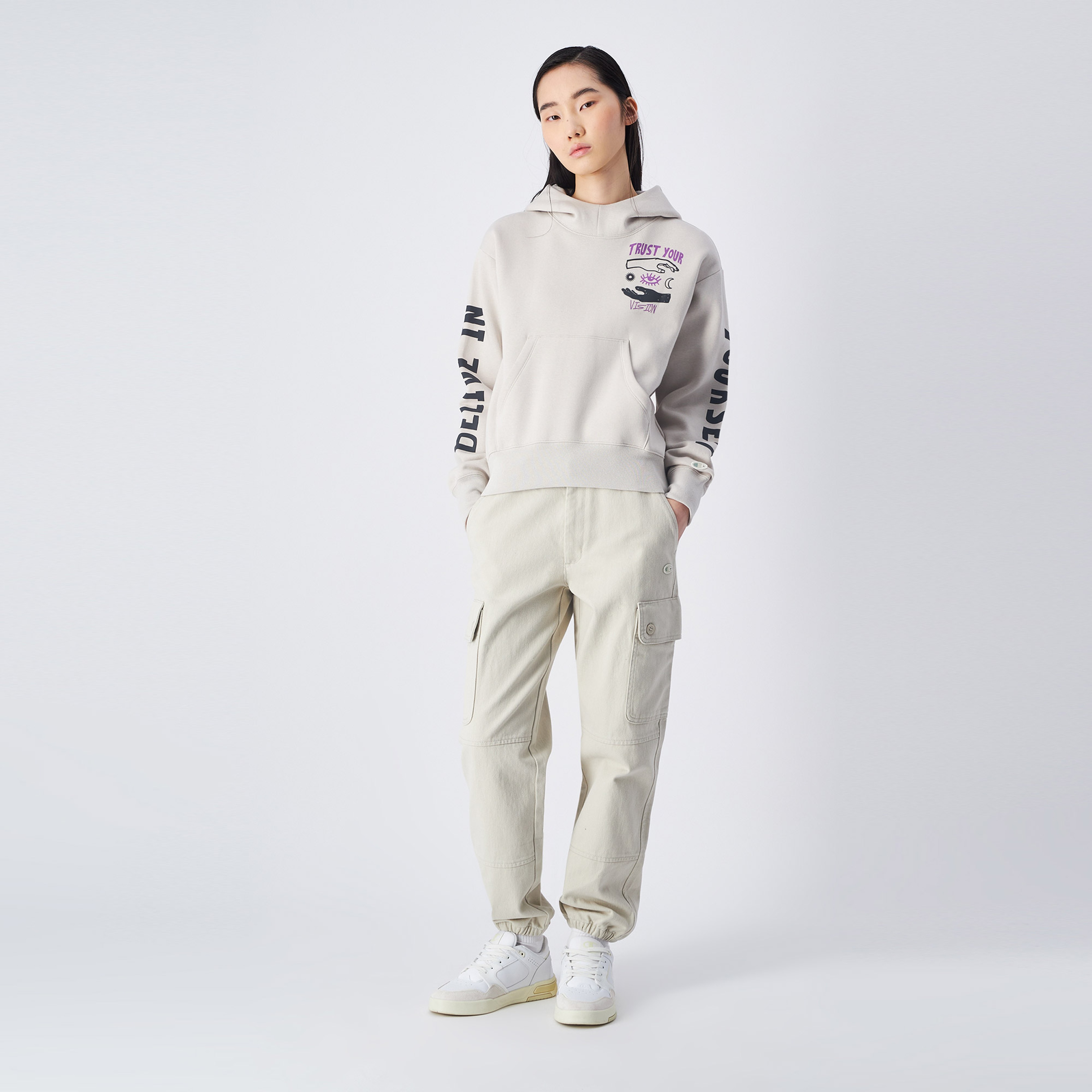 Champion Kadın Gri Sweatshirt