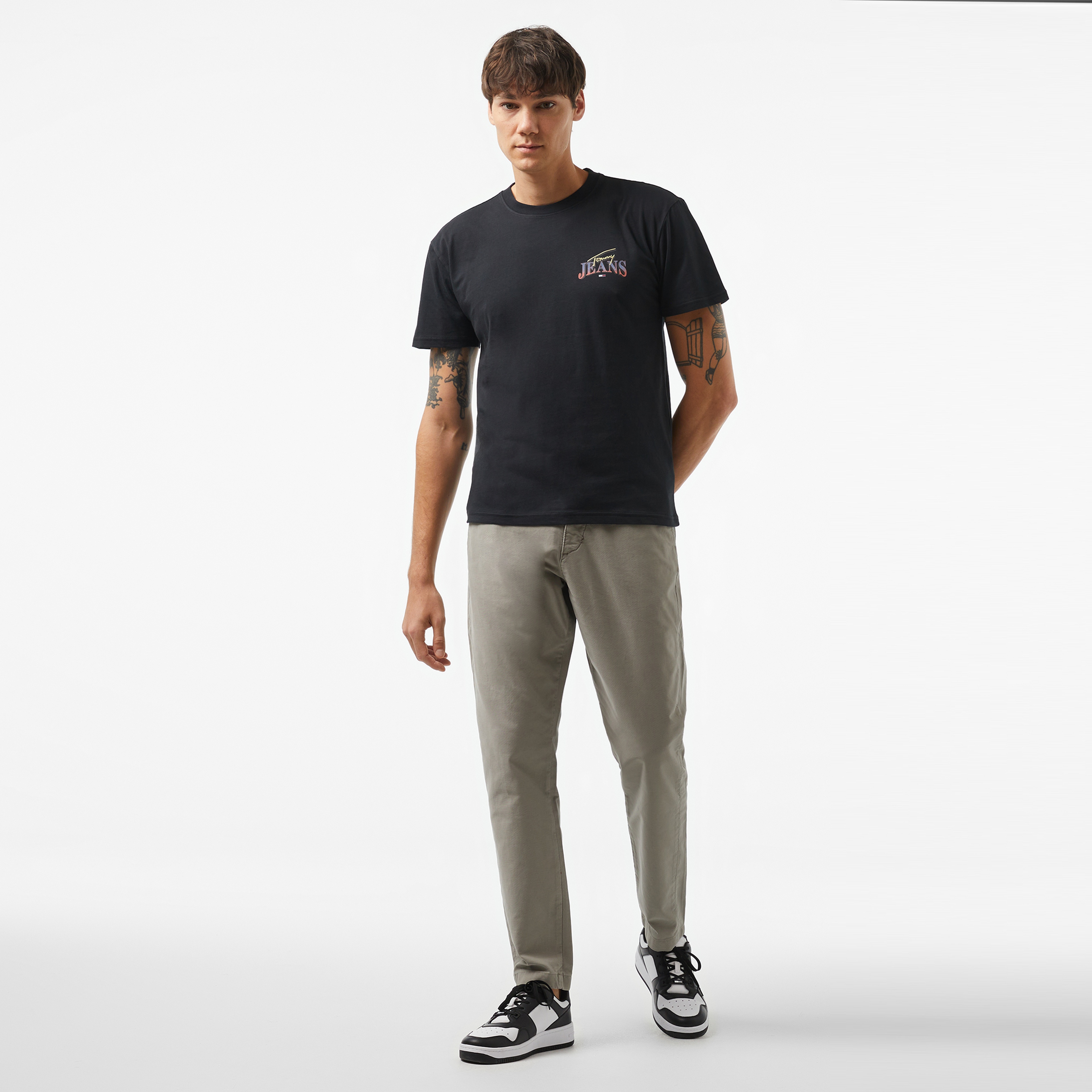 Tommy Hilfiger Harlem Gabardine Gmd Erkek Gri Chino Pantolon