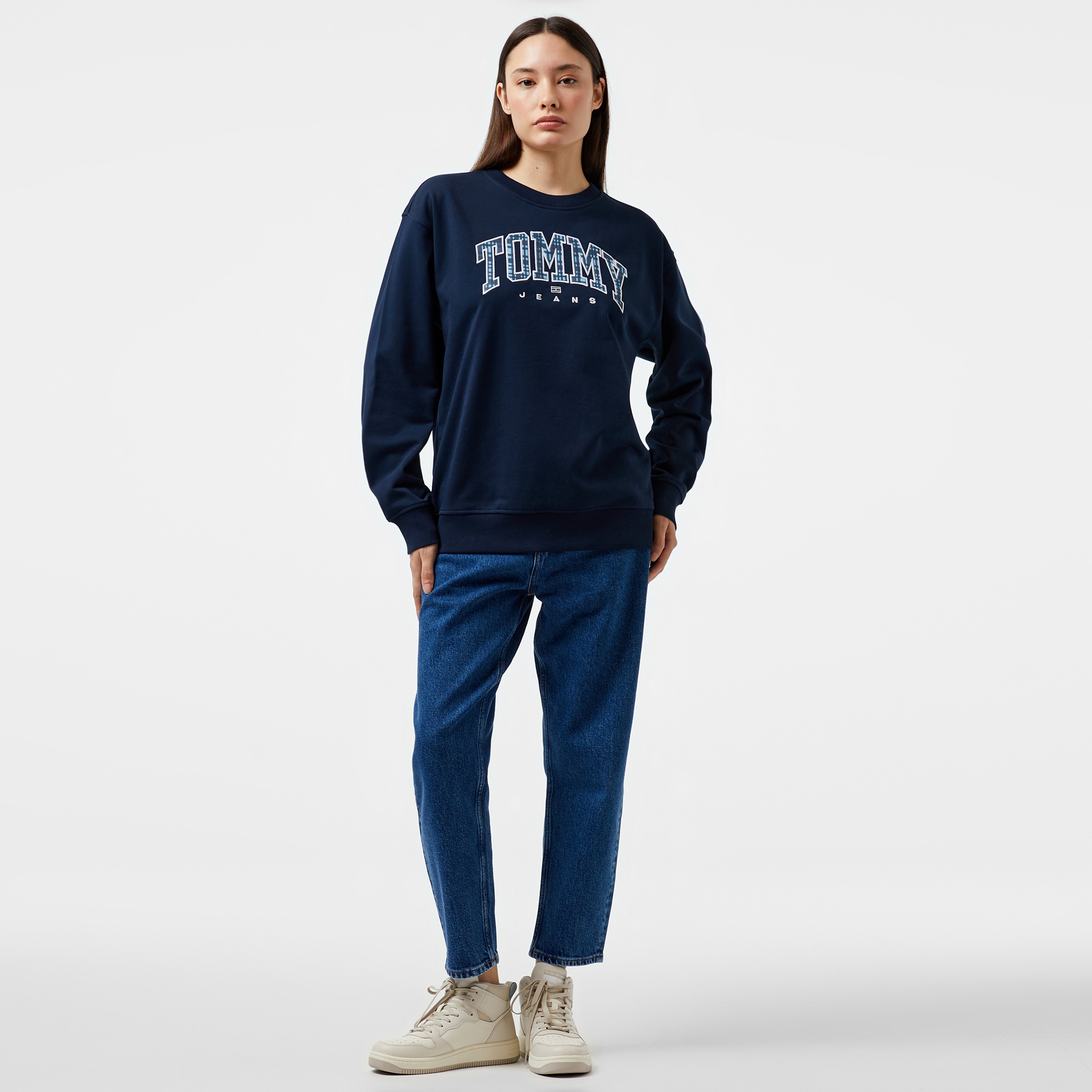 Tommy Hilfiger Jeans Prep Explorer 1 Crew Kadın Lacivert Sweatshirt