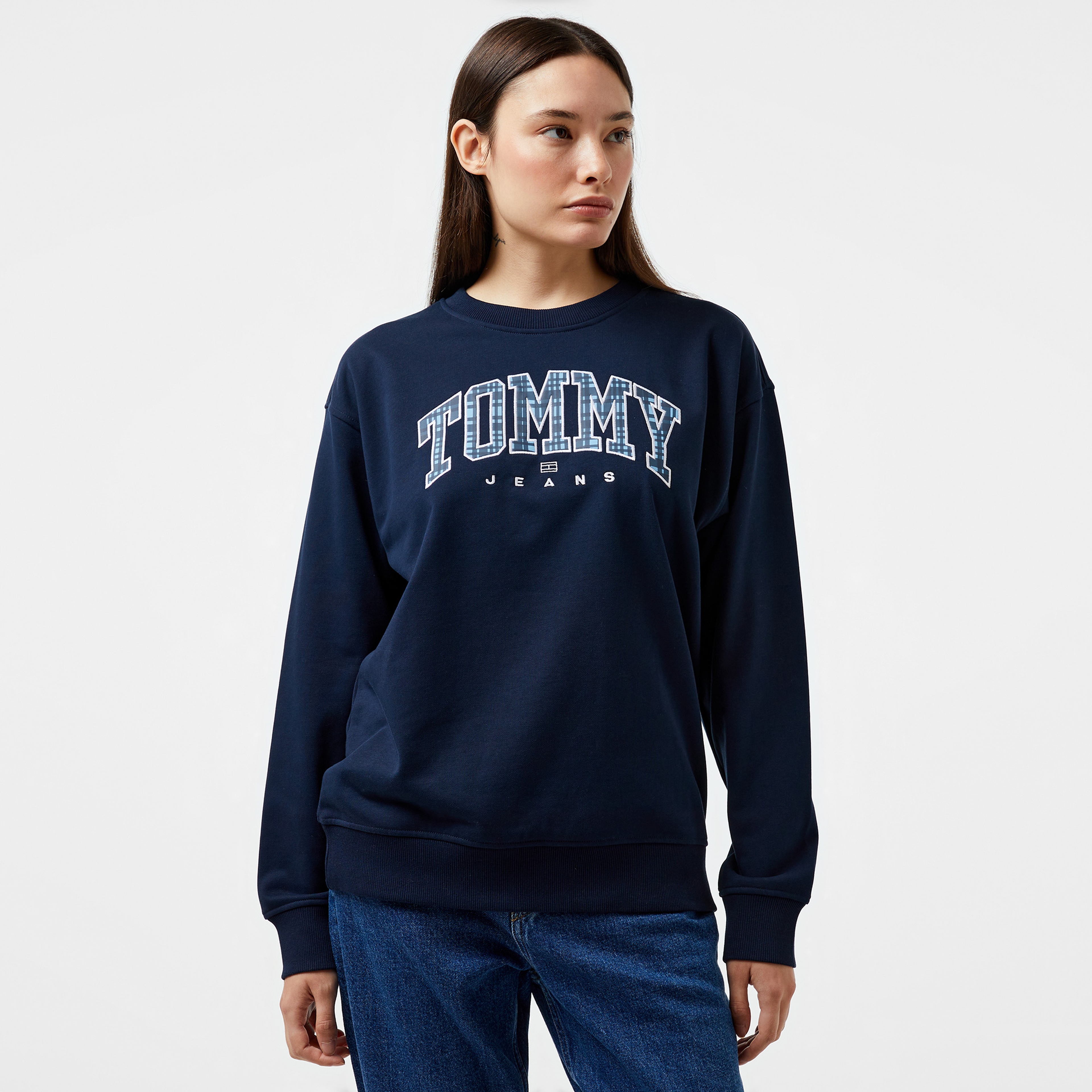 Tommy Hilfiger Jeans Prep Explorer 1 Crew Kadın Lacivert Sweatshirt