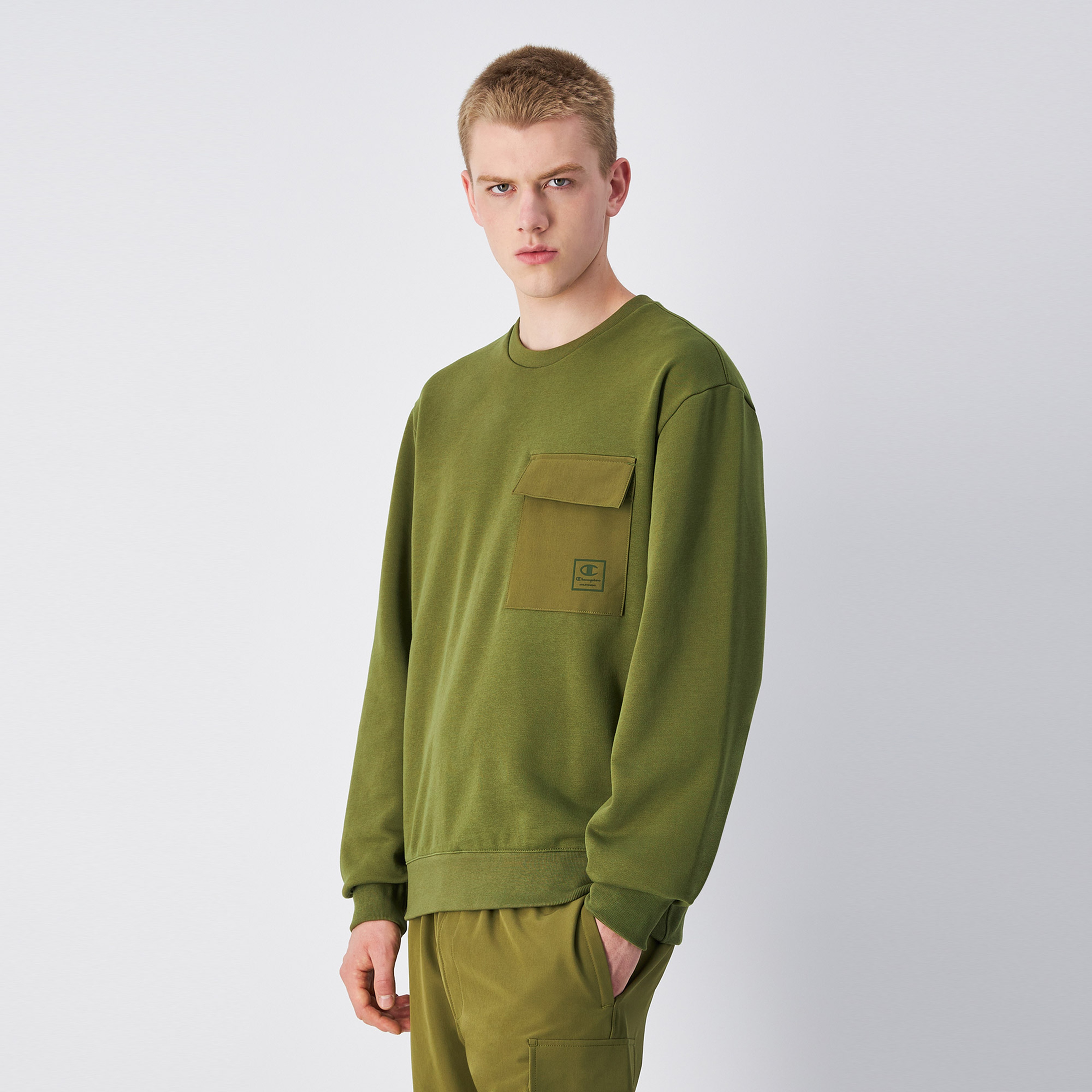 Champion Erkek Haki Sweatshirt