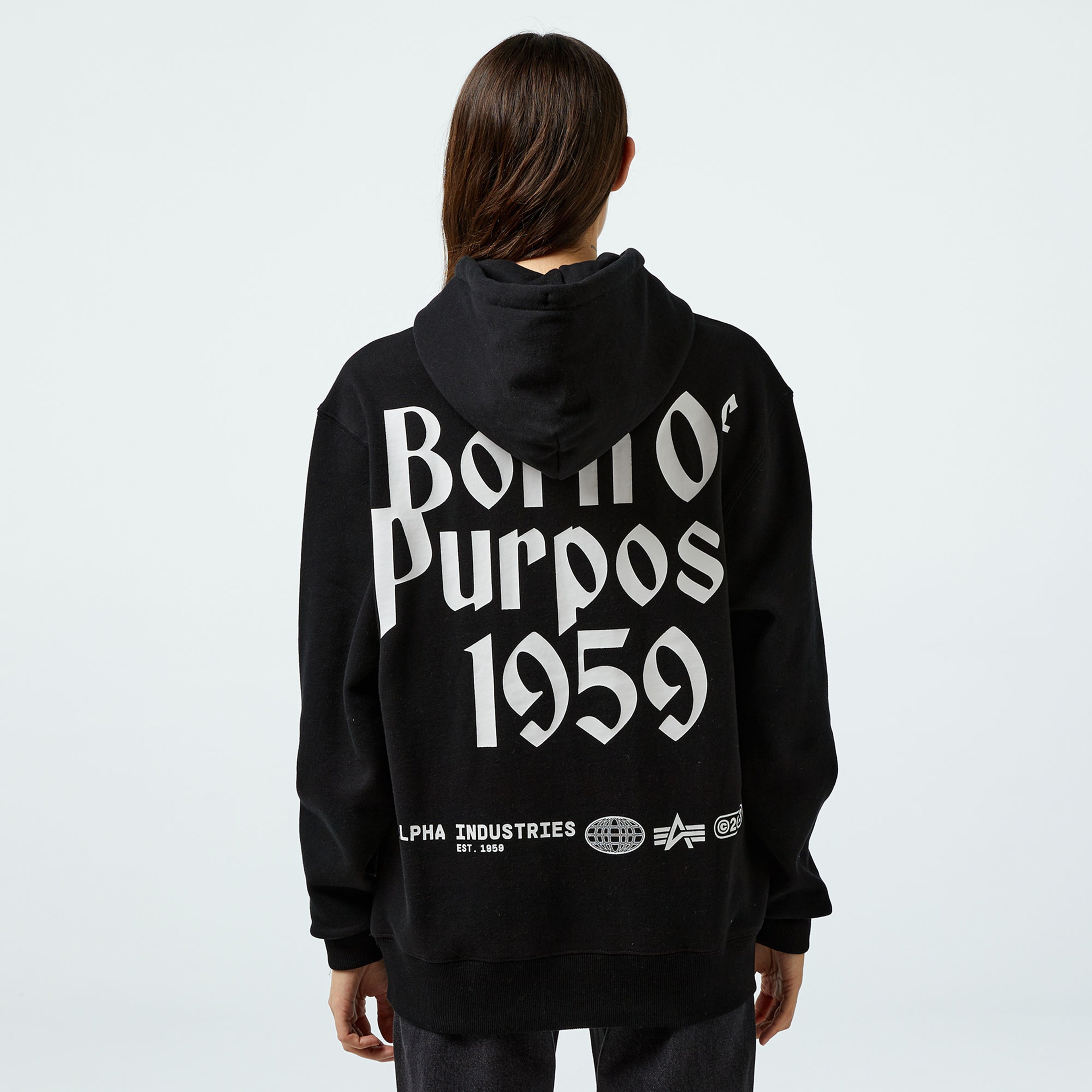Alpha Industries Born Of Purpose Unisex Siyah Sweatshirt