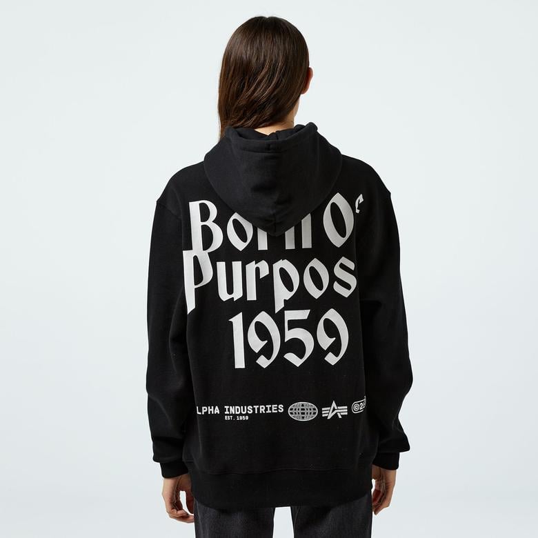 Alpha Industries Born Of Purpose Unisex Siyah Sweatshirt