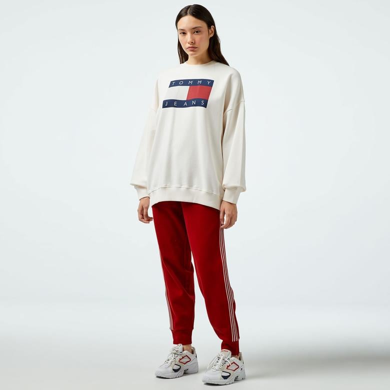 Tommy Hilfiger Varsity Regular Kadın Kırmızı Eşofman Altı