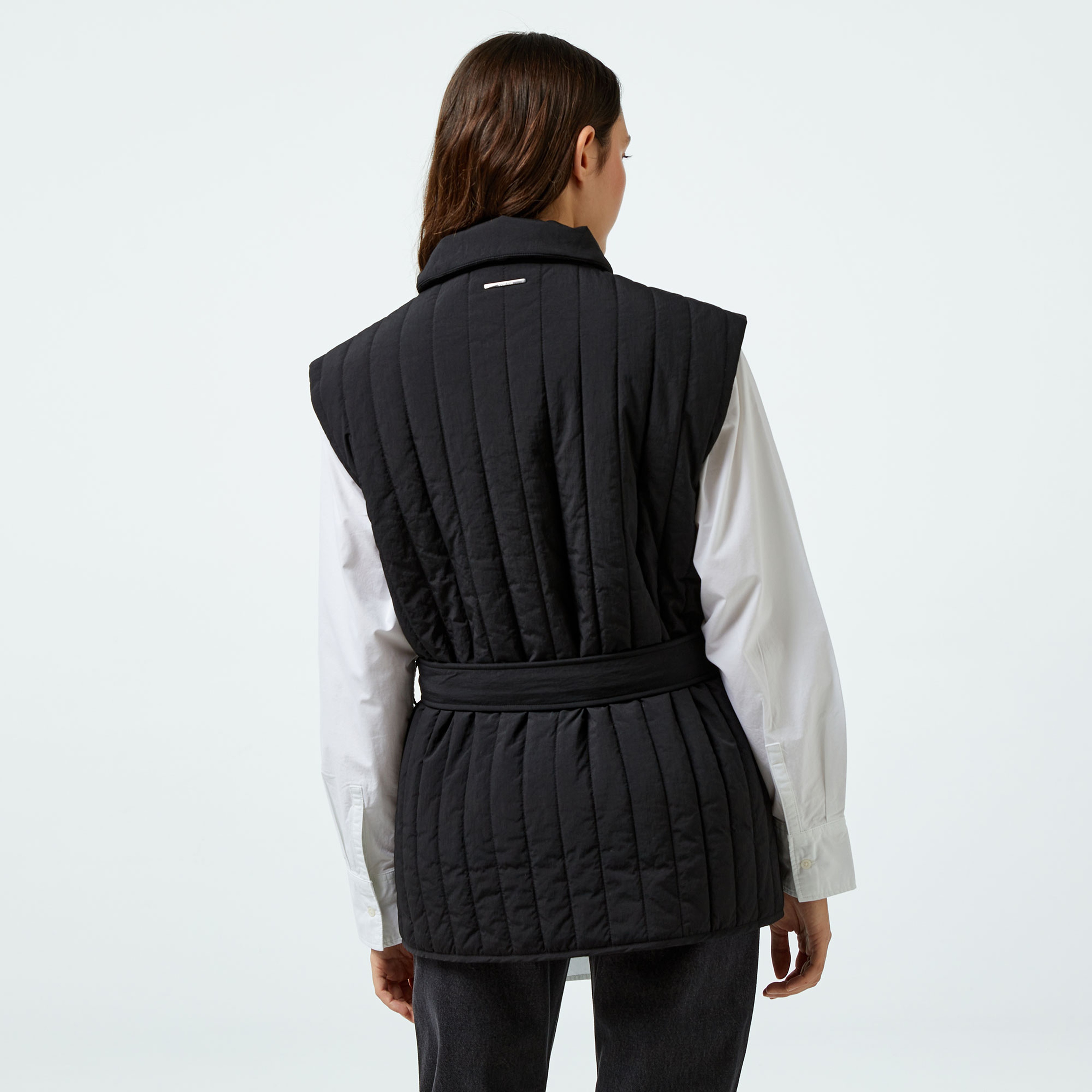 Calvin Klein Padded Vertıcal Quilt Vest Kadın Siyah Yelek