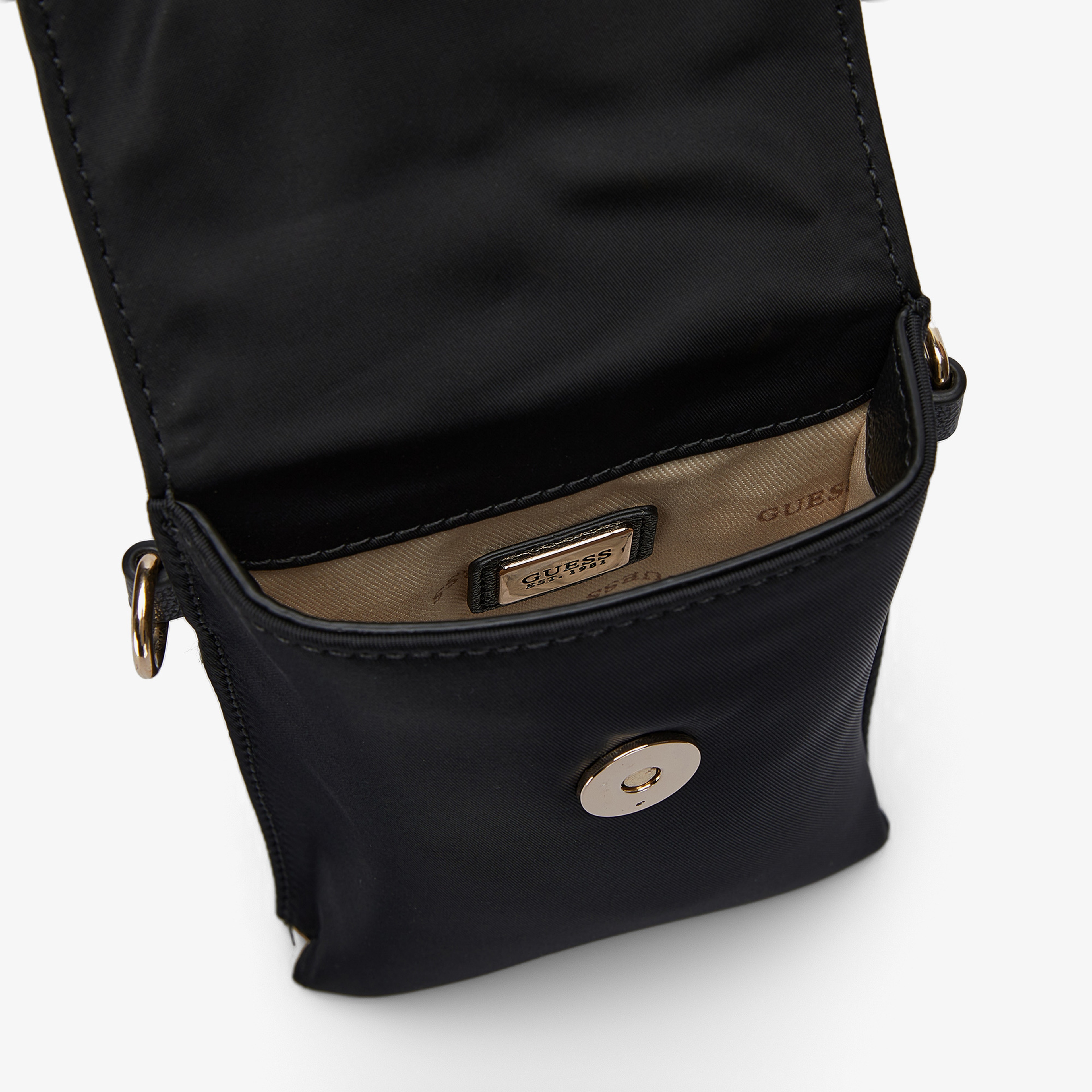 Guess Latona Mini Tri Cprt 11810 Kadın Siyah Çapraz Askılı Çanta