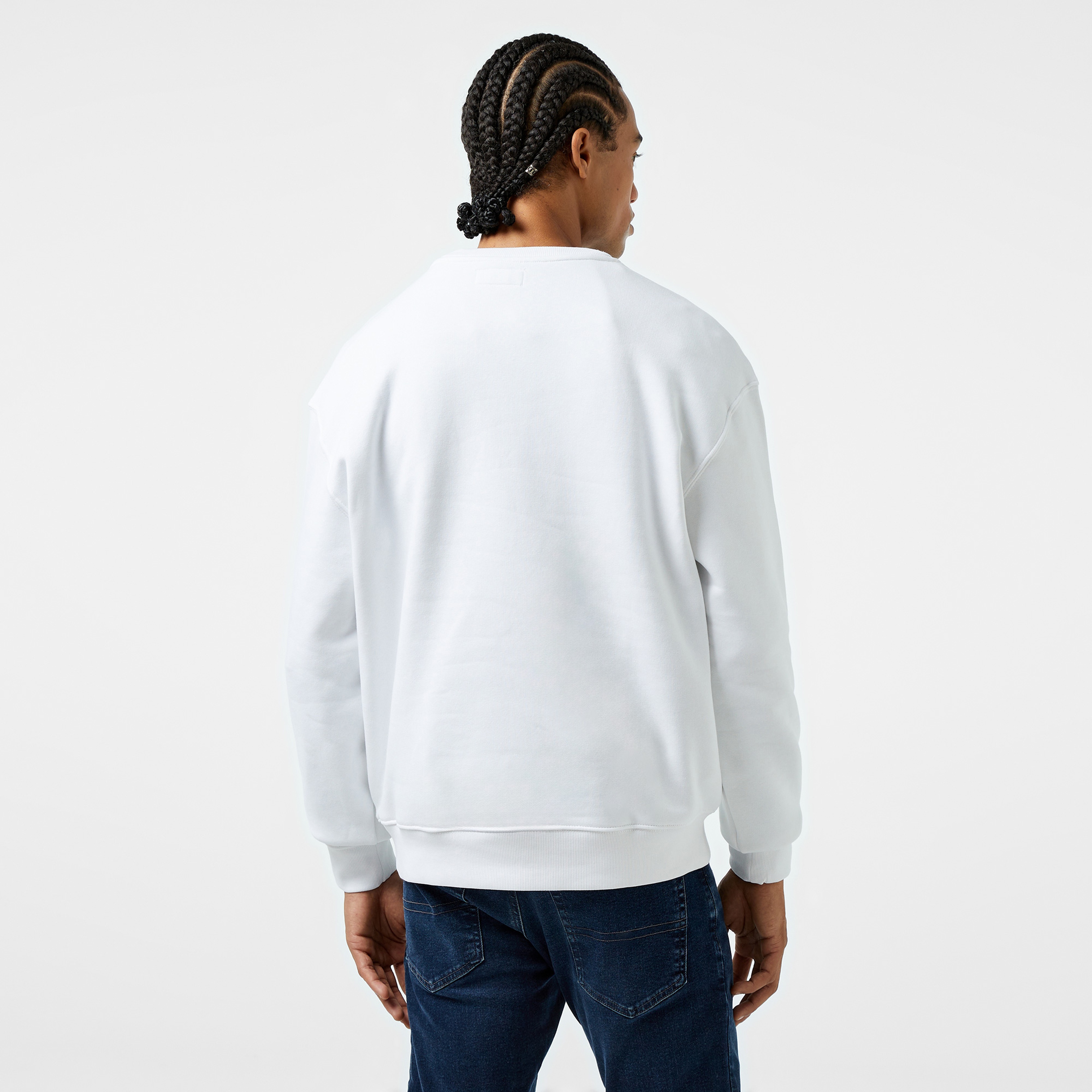 Guess Original Organic 365 Erkek Beyaz Sweatshirt