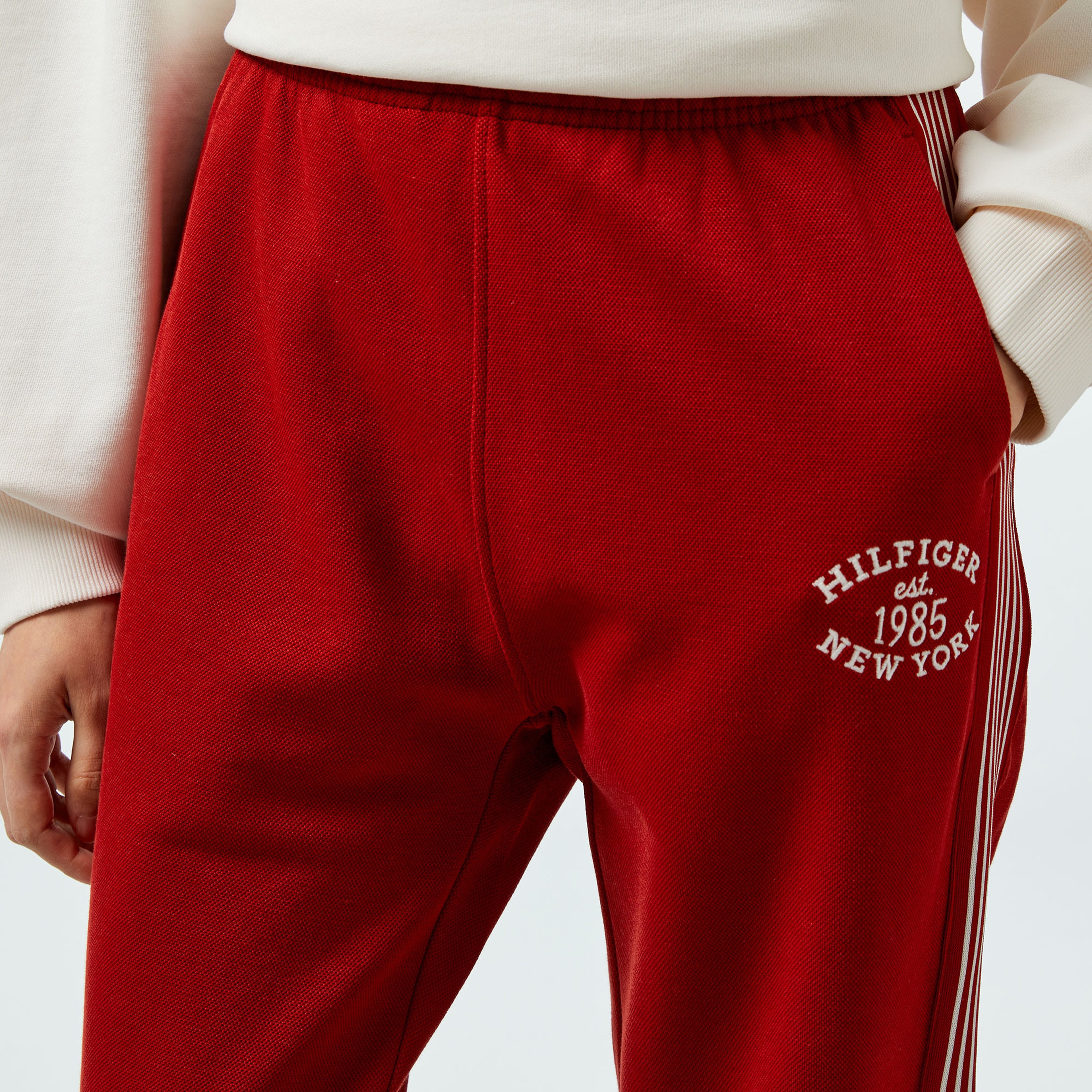 Tommy Hilfiger Varsity Regular Kadın Kırmızı Eşofman Altı