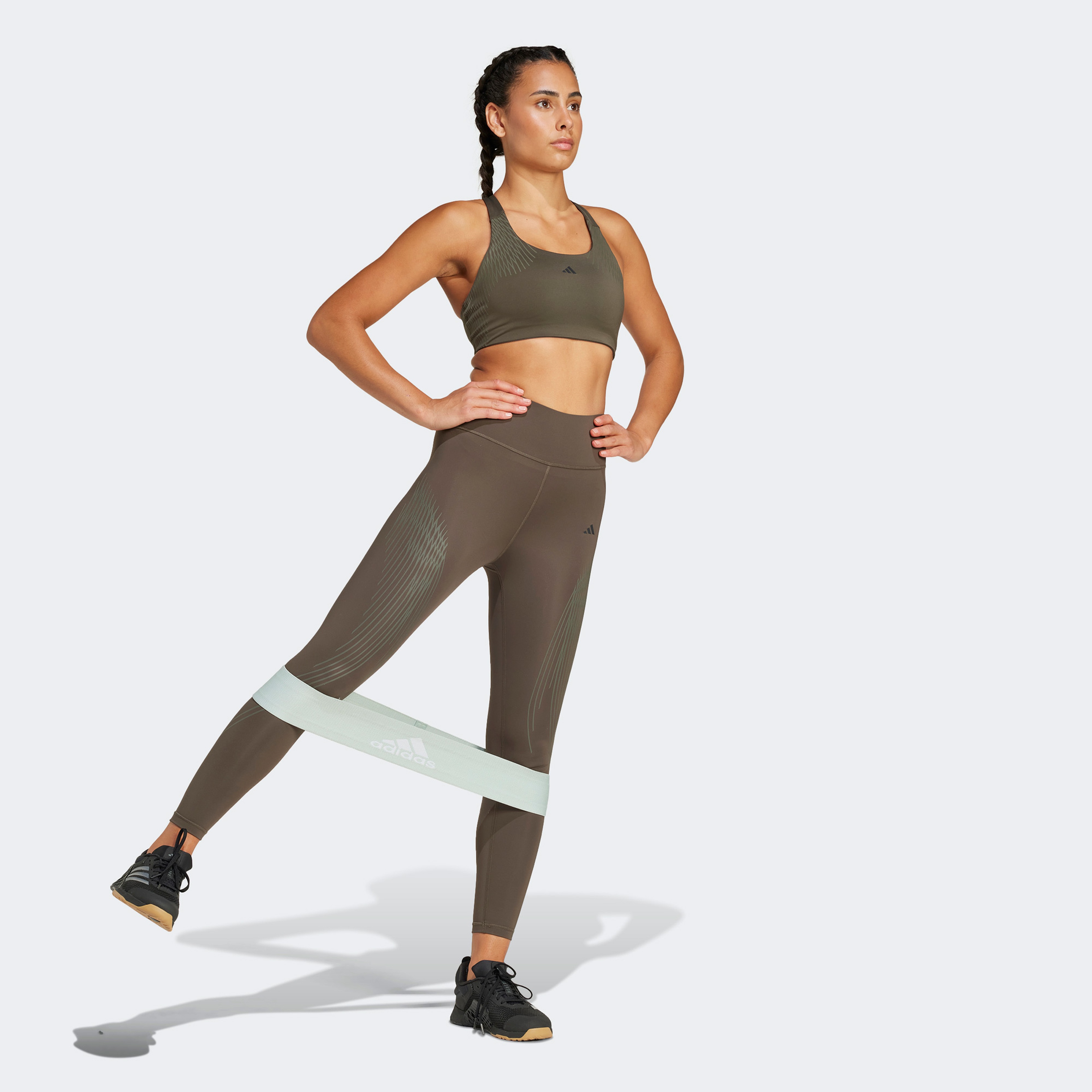adidas Opt Power L Kadın Yeşil Tayt