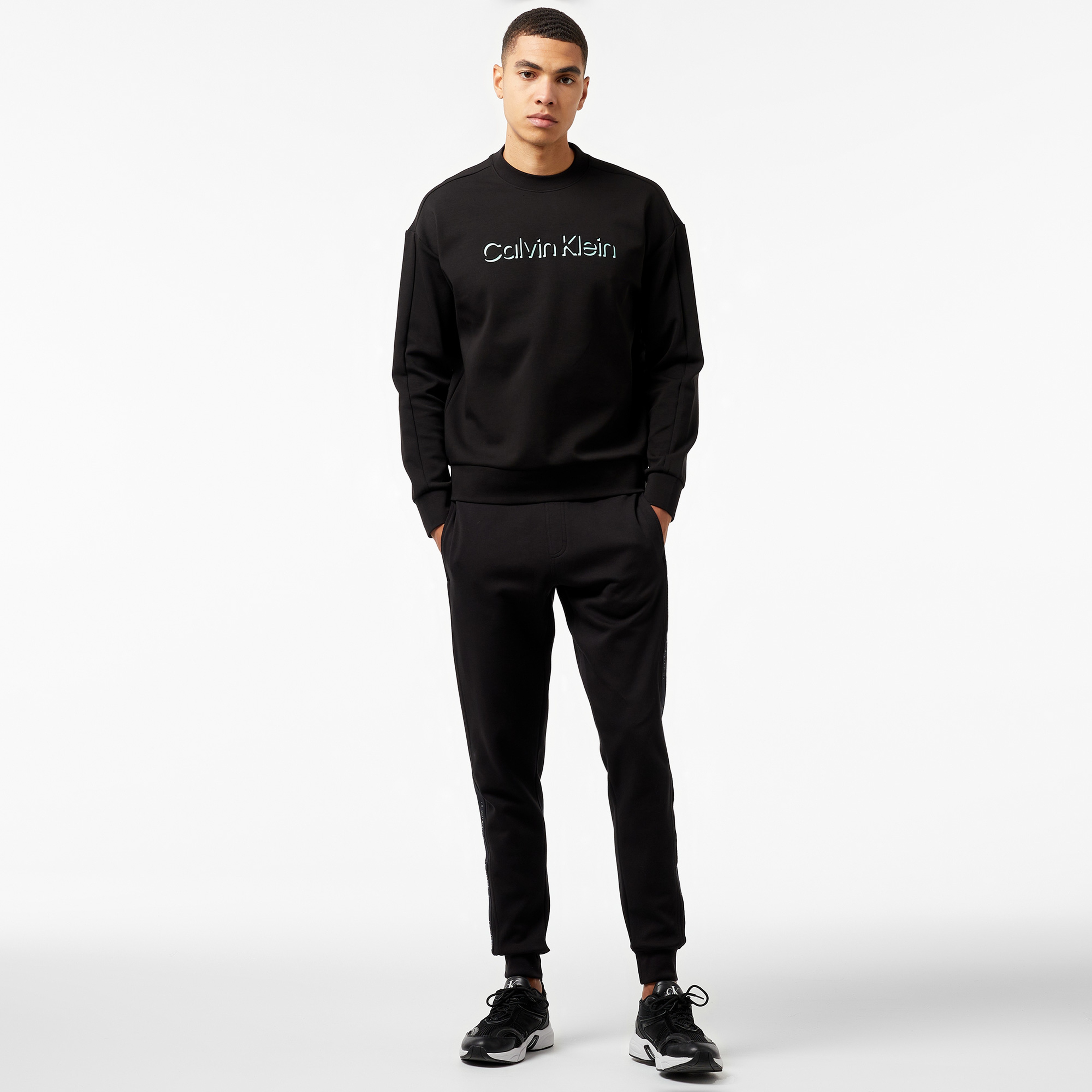 Calvin Klein Logo Tape Erkek Siyah Eşofman Altı