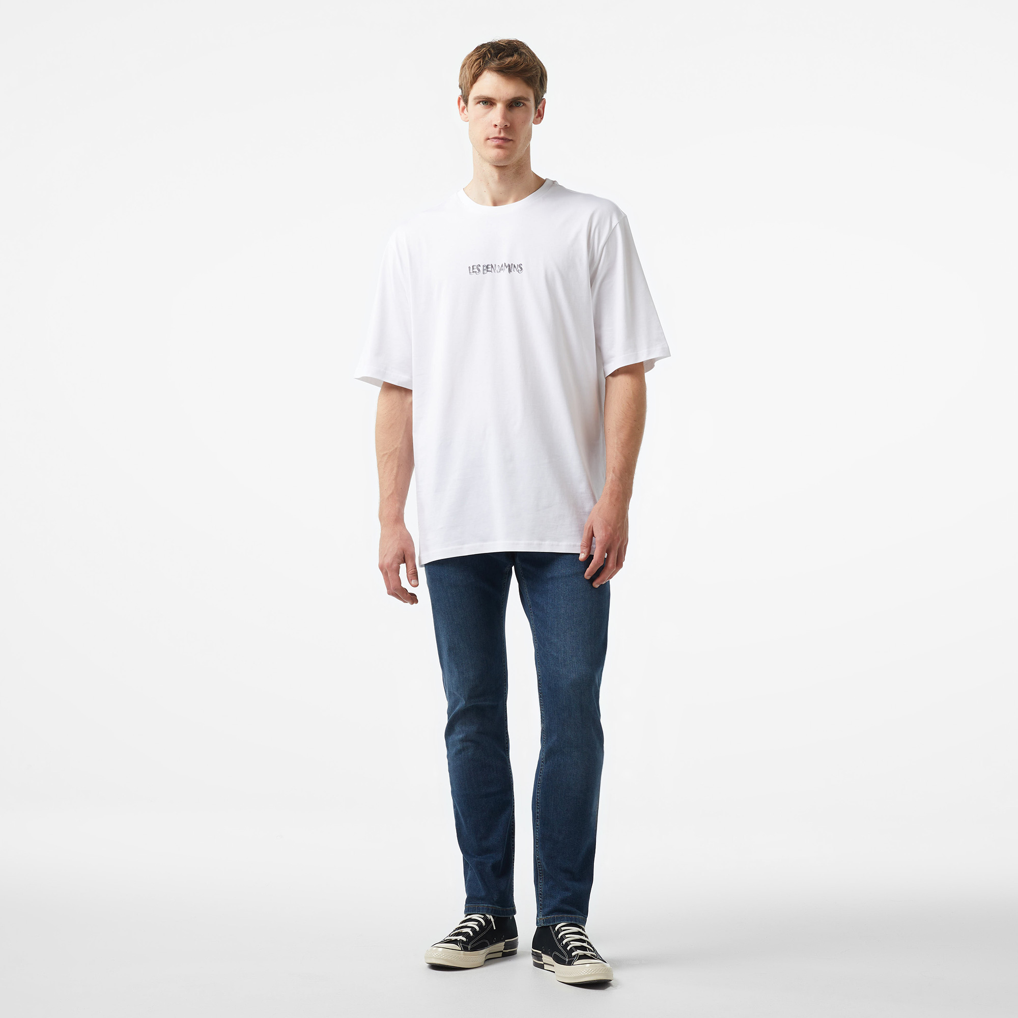 Les Benjamins Overize 053 Erkek Beyaz T-Shirt