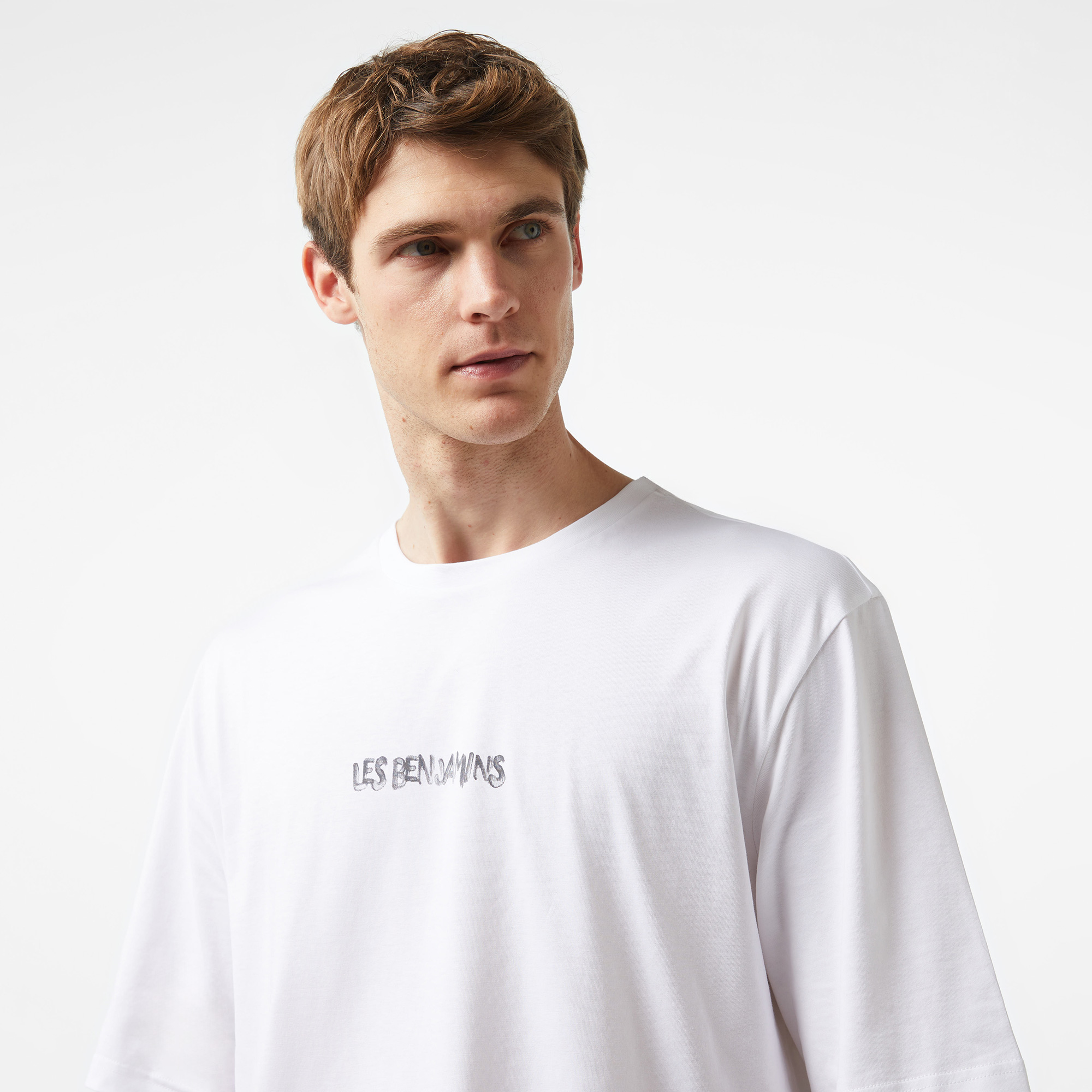 Les Benjamins Overize 053 Erkek Beyaz T-Shirt