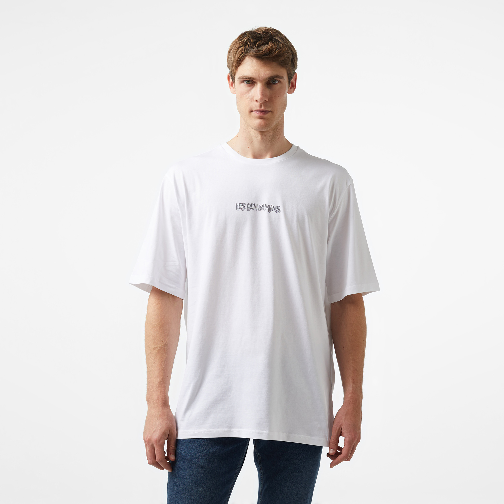 Les Benjamins Overize 053 Erkek Beyaz T-Shirt