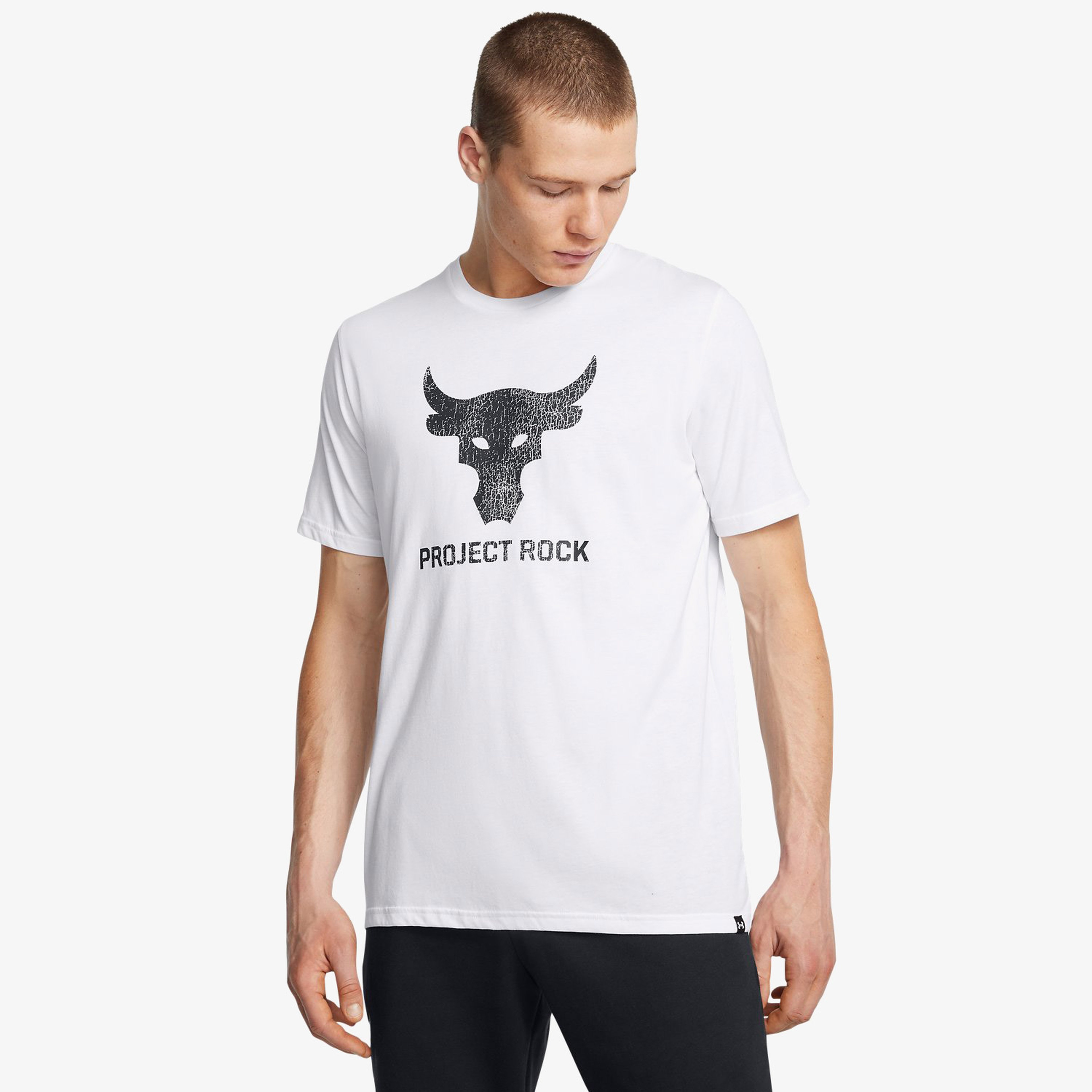 Under Armour Project Rock Payoff Graphic Erkek Beyaz T-Shirt