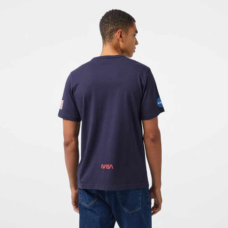 Alpha Industries Nasa Worm Logo Unisex Mavi T-Shirt
