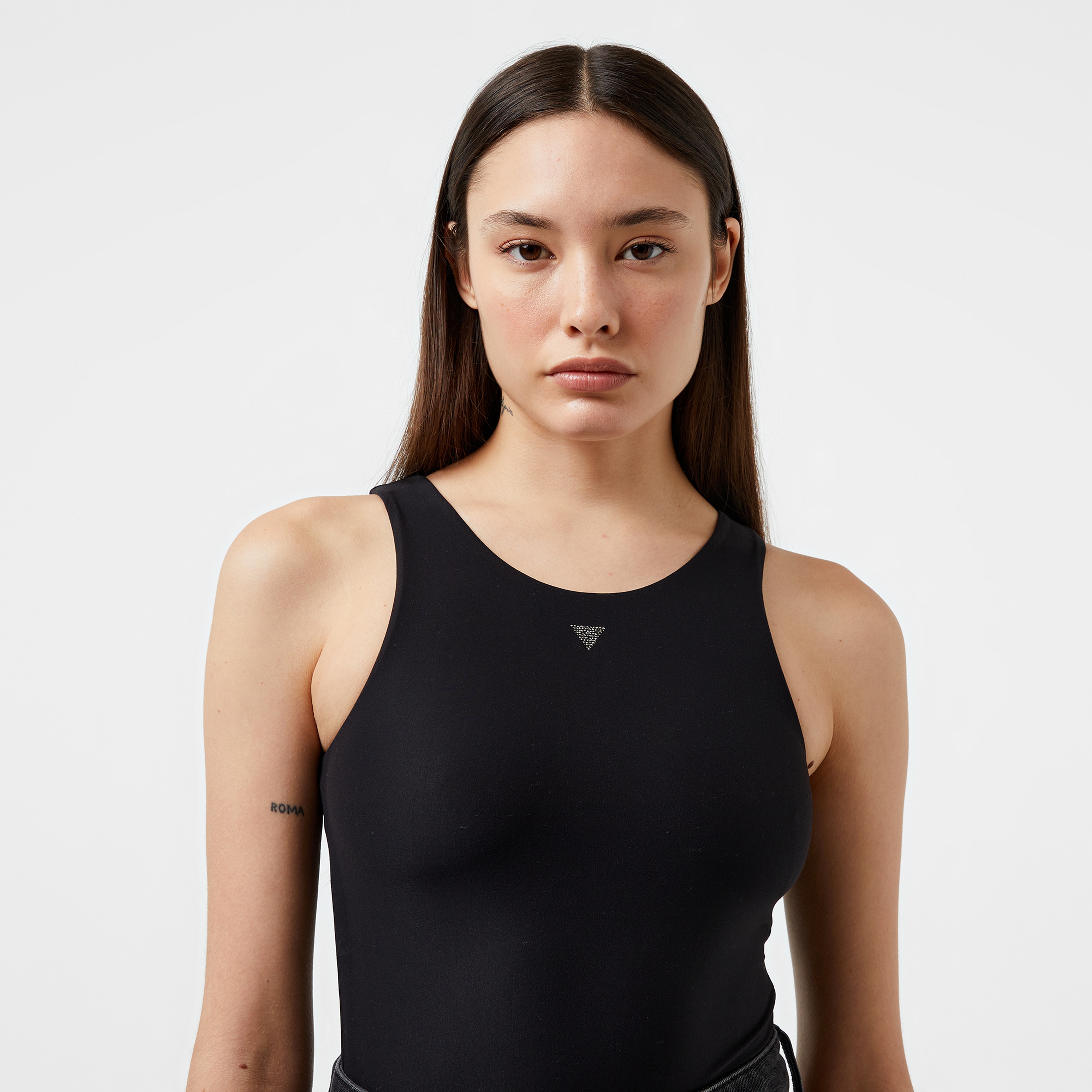 Guess Kim Body Second Skin Xstr Jersey Kadın Siyah T-Shirt