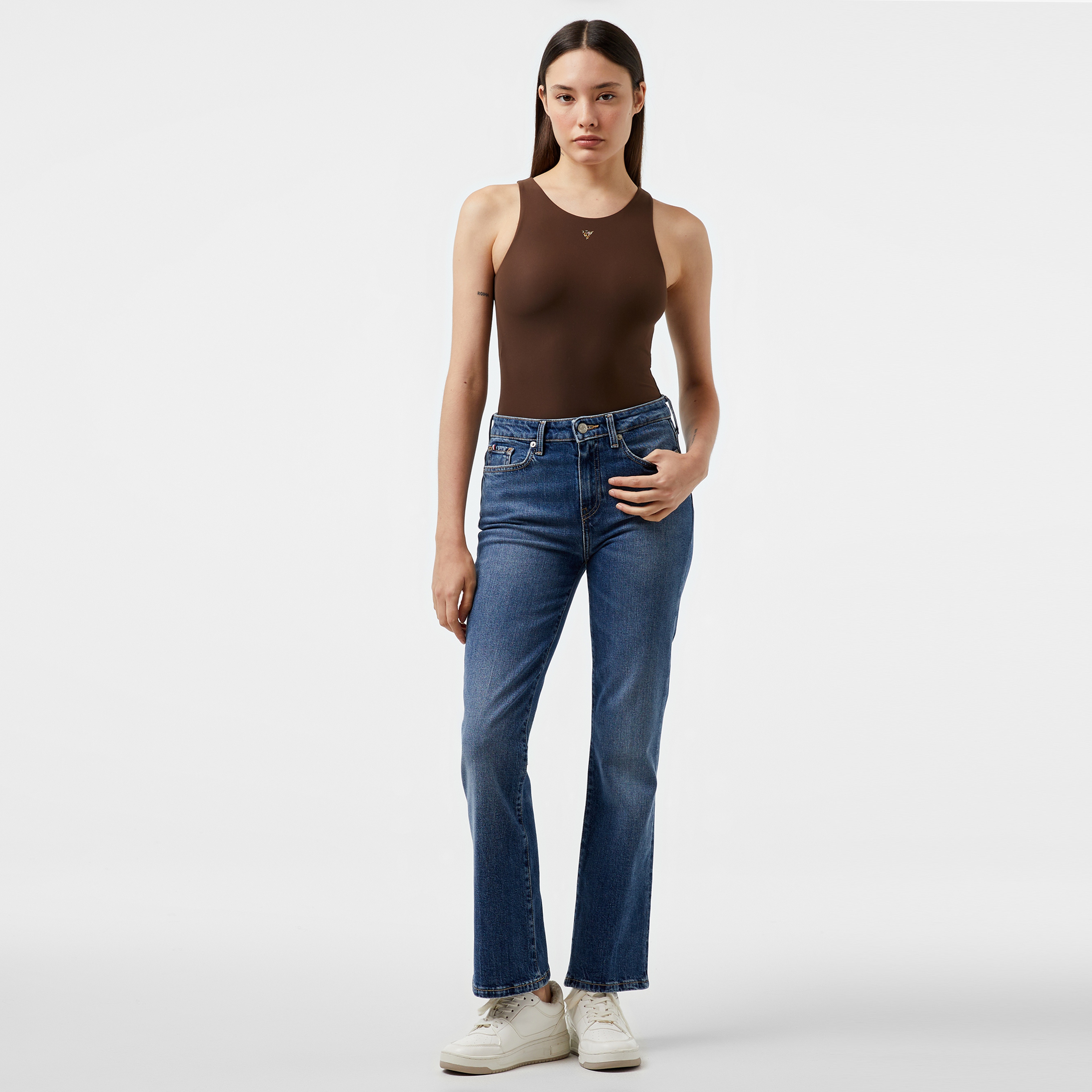 Guess Kim Second Skin Xstr Jersey Kadın Kahverengi T-Shirt