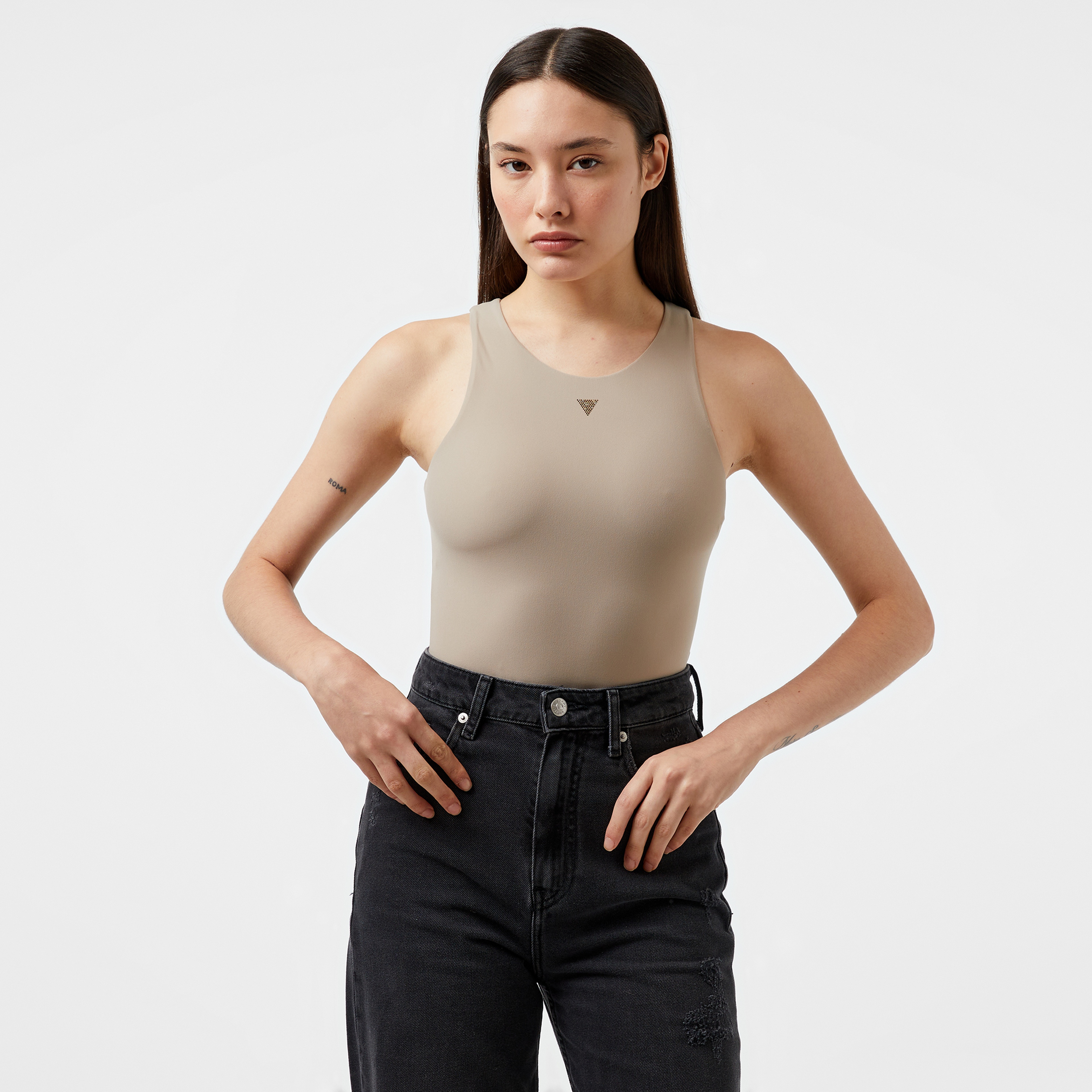 Guess Kim Body Second Skin Xstr Jersey Kadın Kahverengi T-Shirt