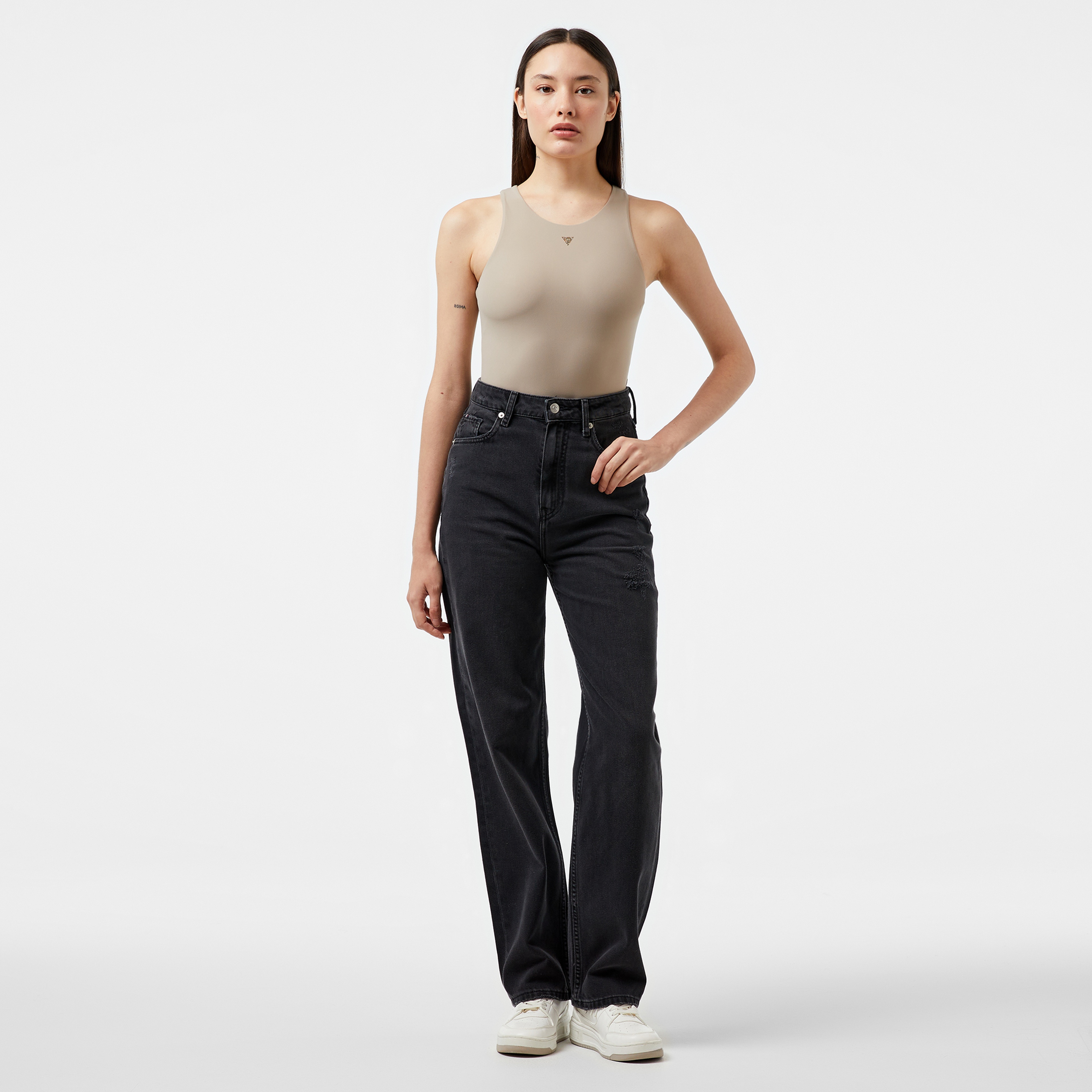 Guess Kim Body Second Skin Xstr Jersey Kadın Kahverengi T-Shirt