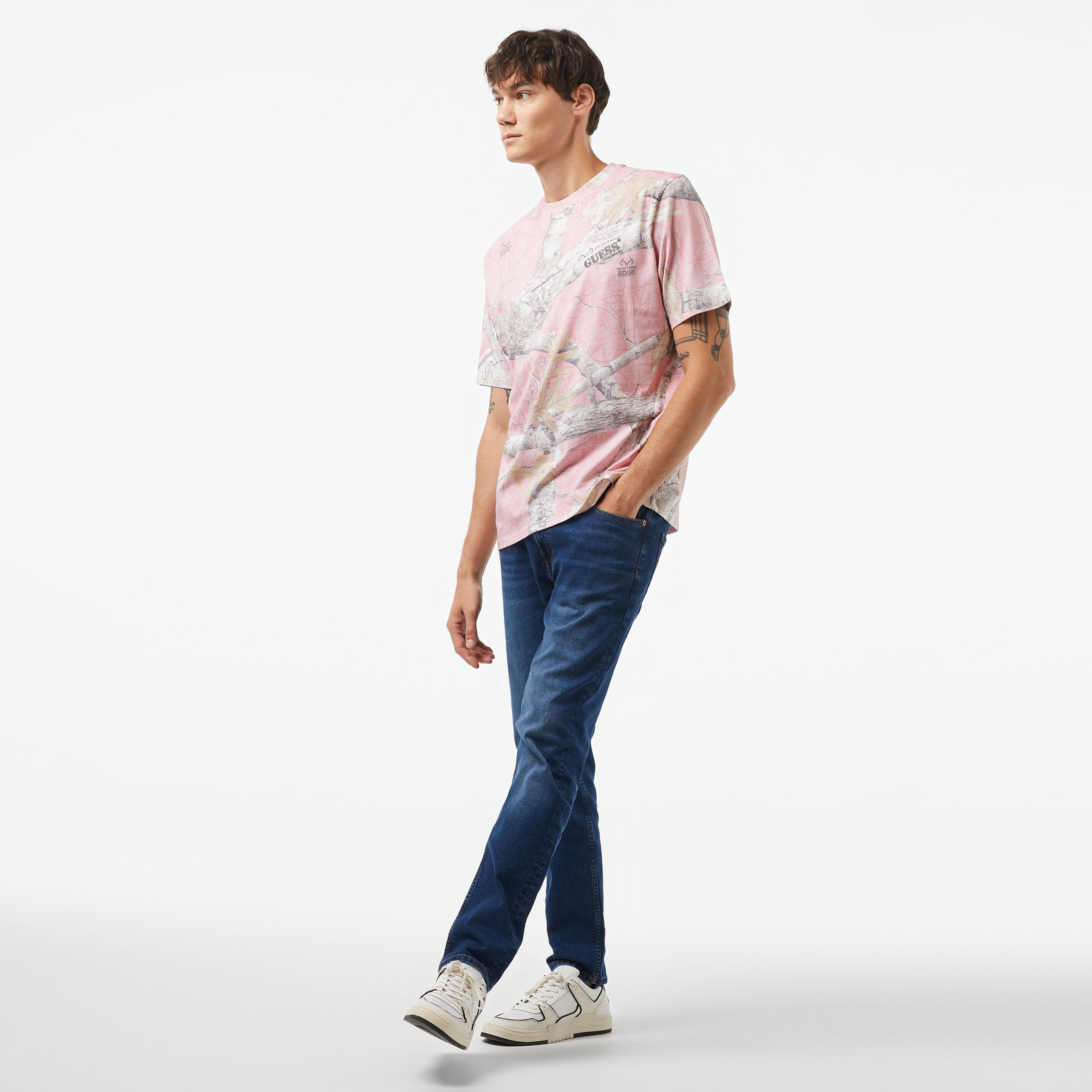 Guess Go Realtree St James Jersey 180 Erkek Mavi T-Shirt