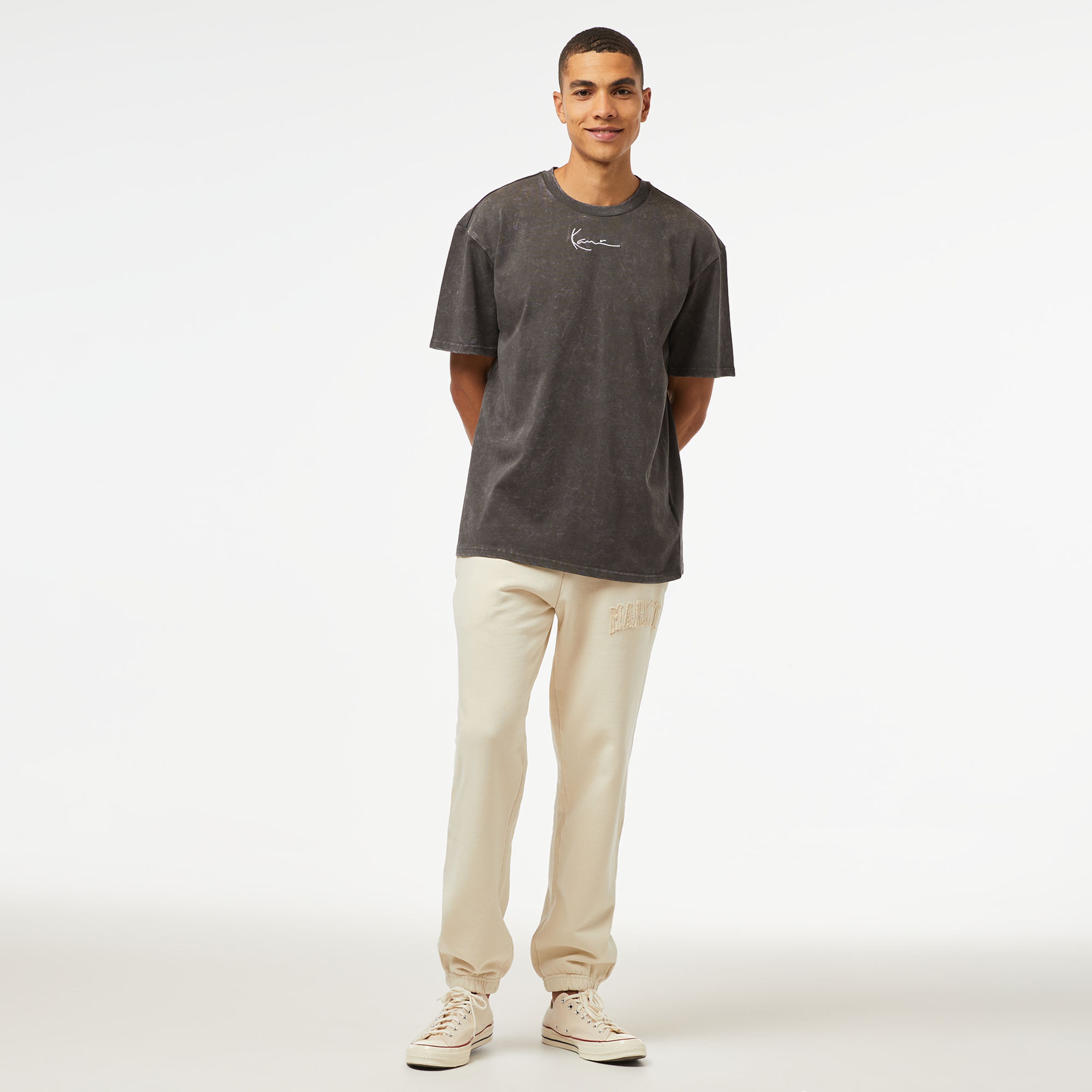 Karl Kani Sml. Sign. Washed Heavy Jersey Skull Erkek Gri T-Shirt