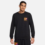 Nike Dri-Fit Crew Fleece Erkek Siyah Uzun Kollu T-Shirt
