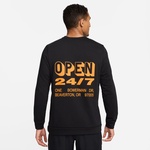 Nike Dri-Fit Crew Fleece Erkek Siyah Uzun Kollu T-Shirt